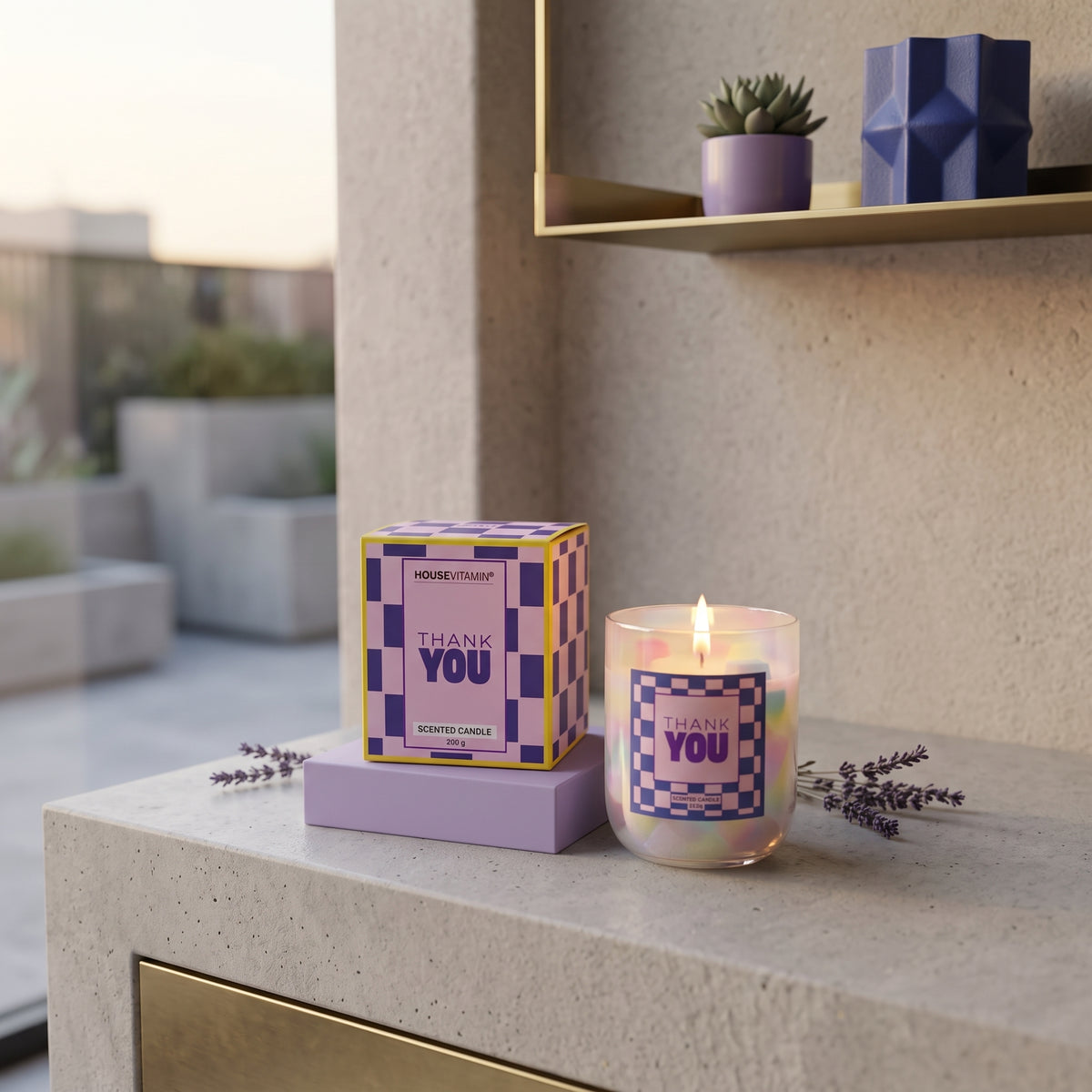 Scented Candle - 'Thank You' - Bergamot - 200 grams