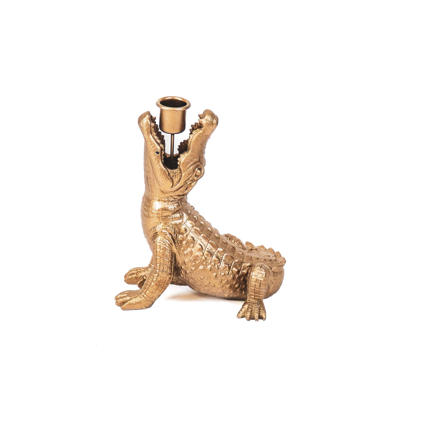 HV Crocodile Candleholder Gold15x18x12 cm