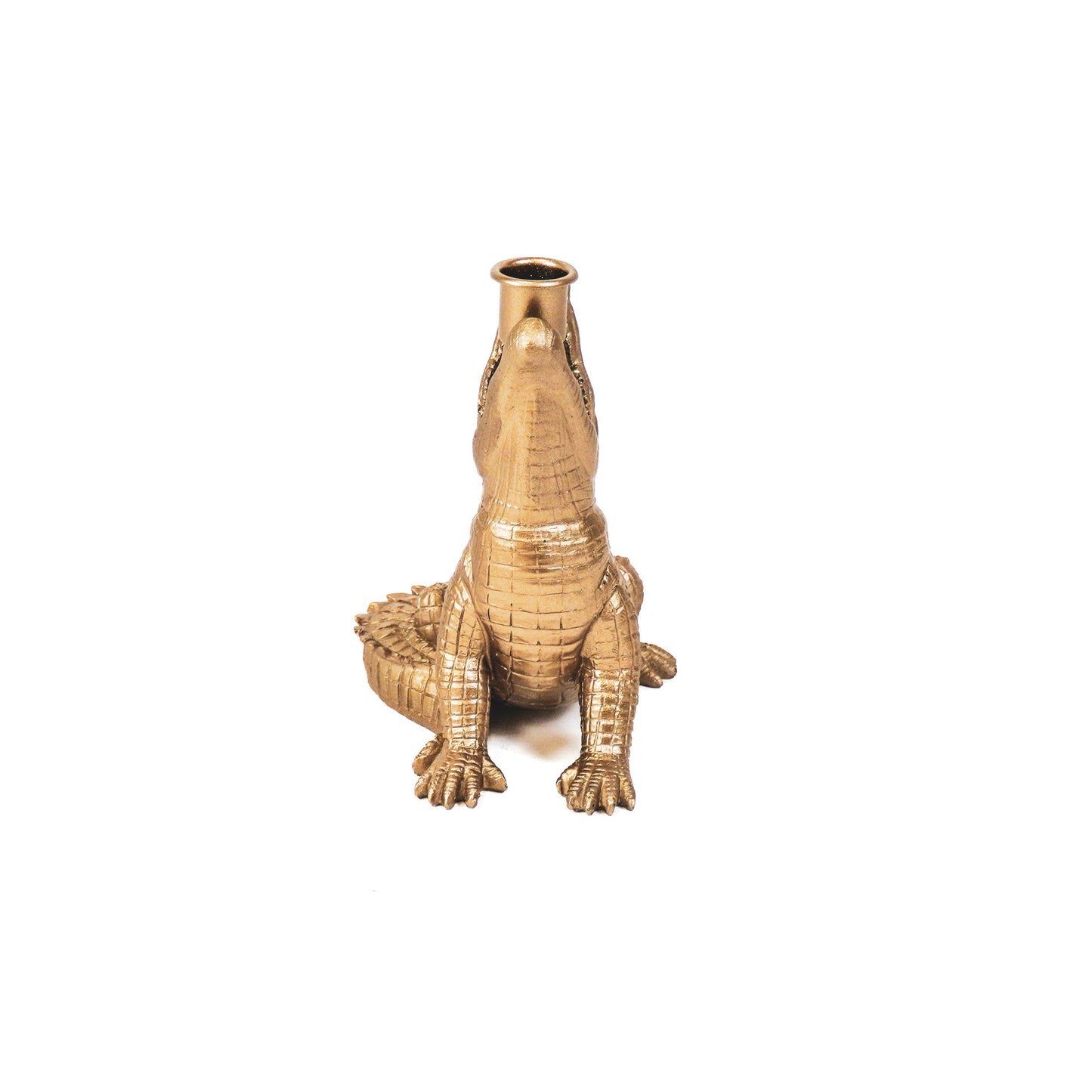 HV Crocodile Candleholder Gold15x18x12 cm
