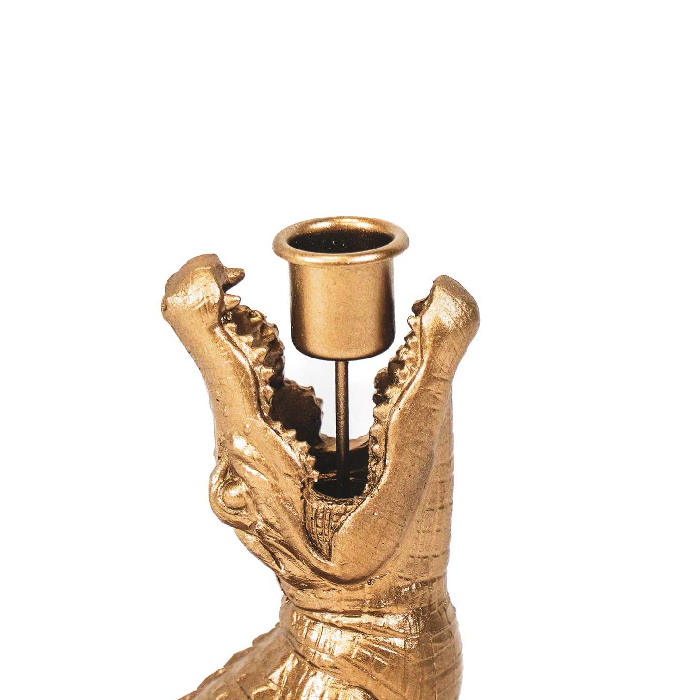 HV Crocodile Candleholder Gold15x18x12 cm