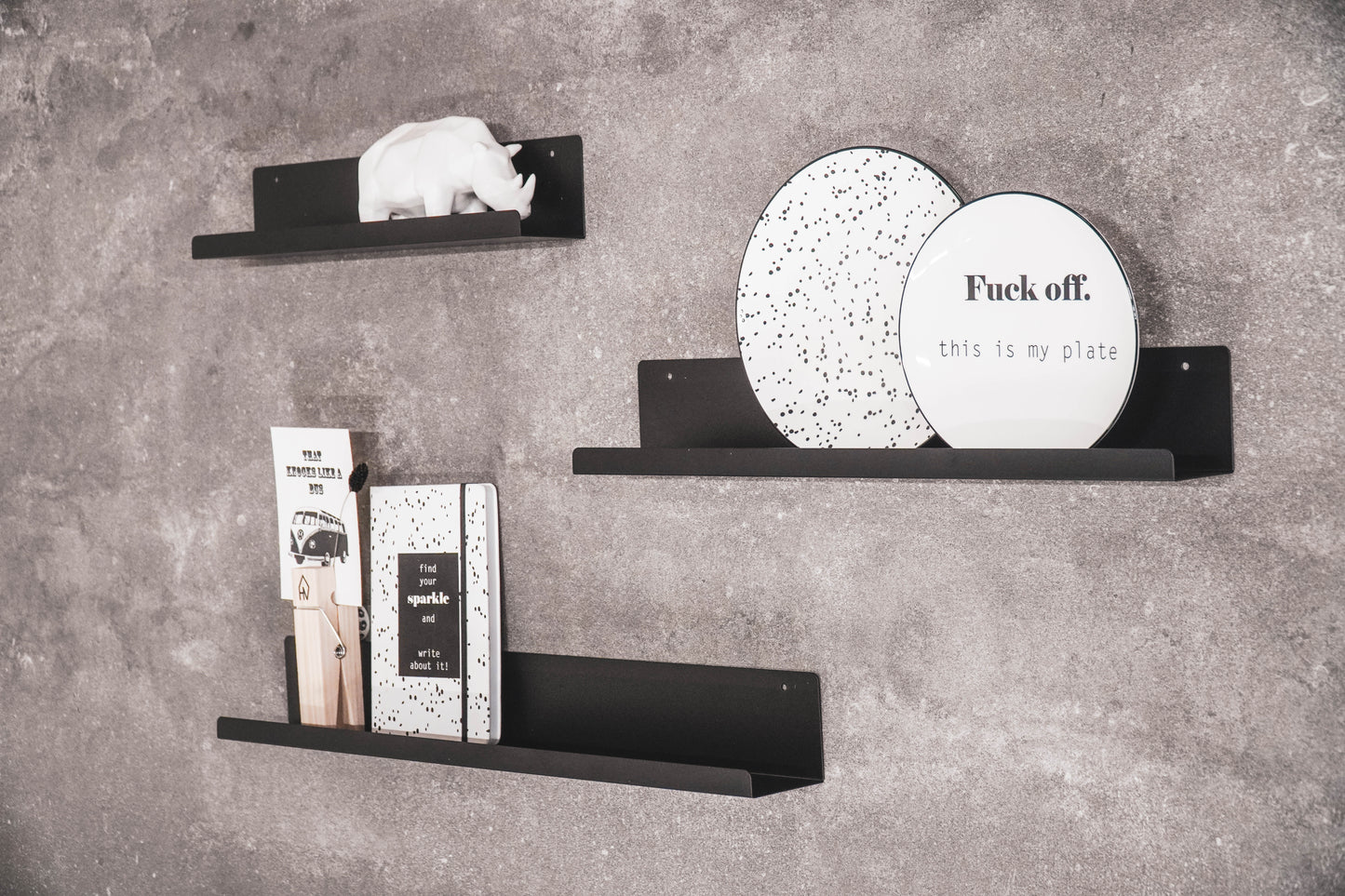 HV Metal Wall Shelf Set of 3 - 40/50/60cm