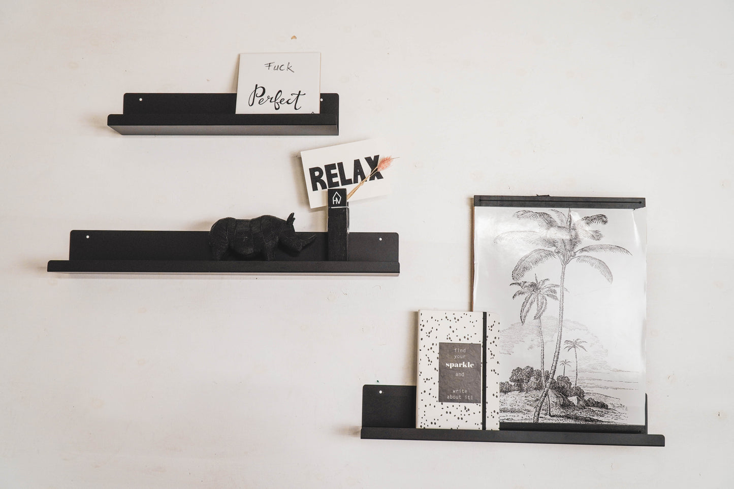 HV Metal Wall Shelf Set of 3 - 40/50/60cm