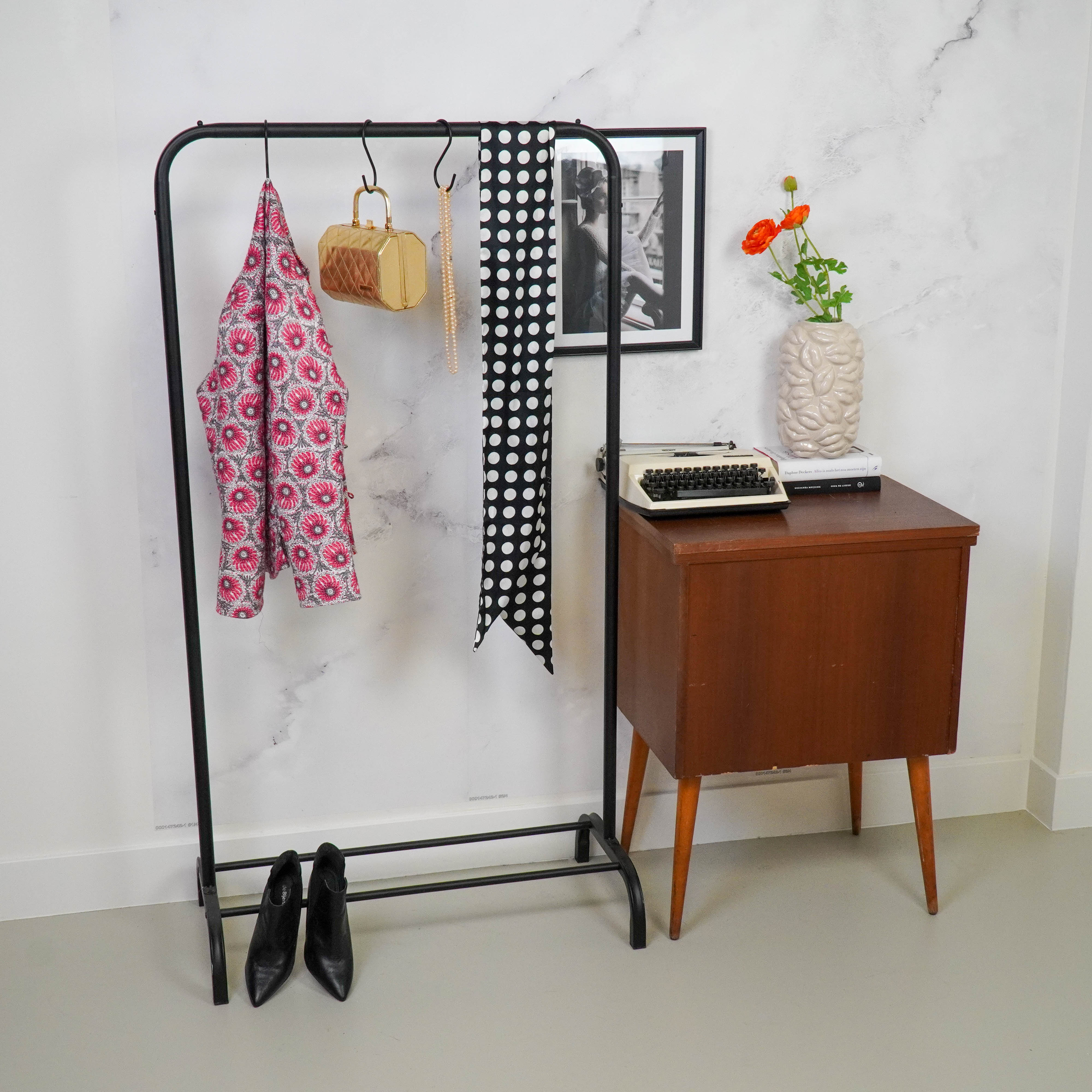 Clothrack - Metal - Black - 80x40x150cm
