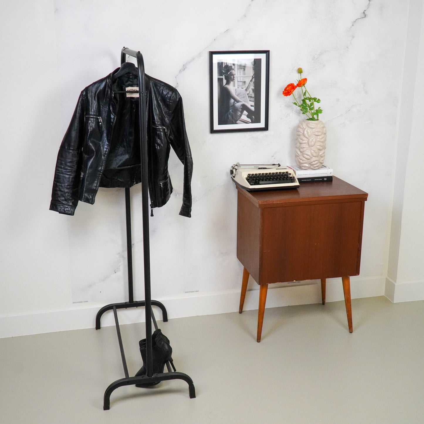 Clothrack - Metal - Black - 80x40x150cm