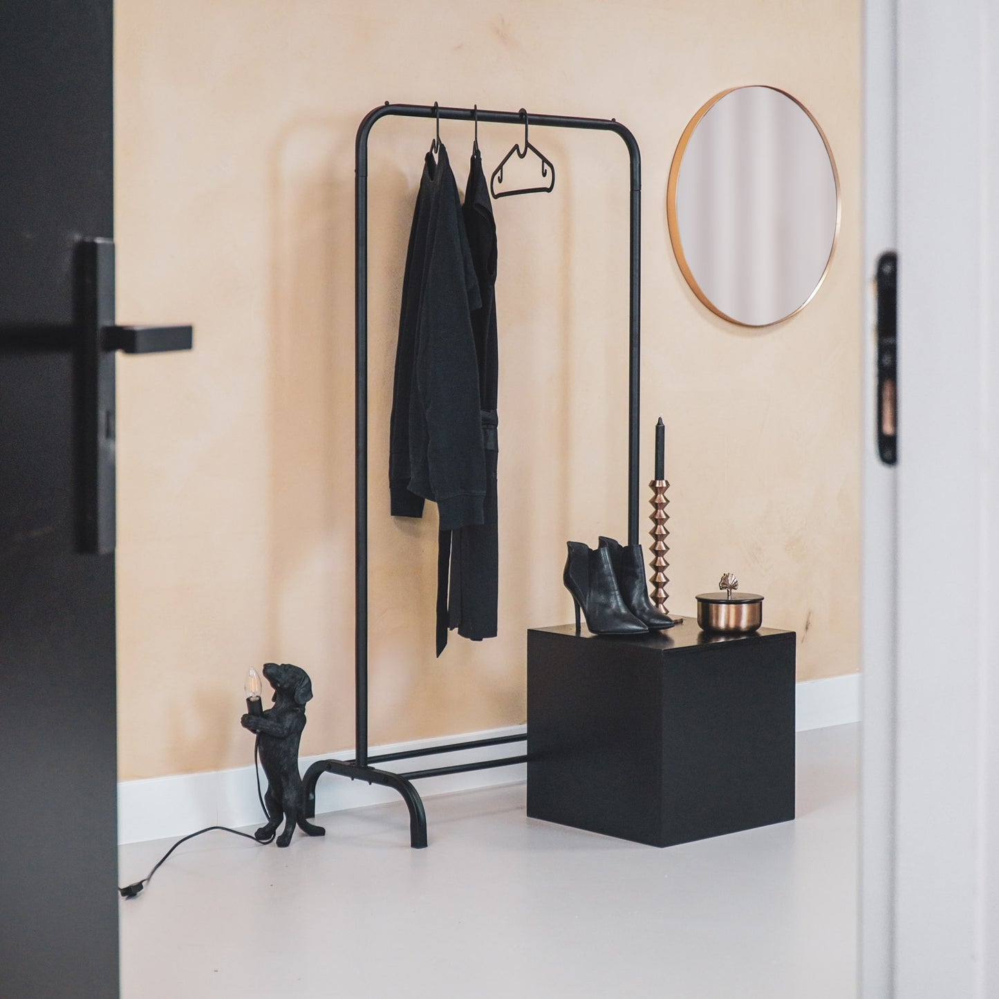 Clothrack - Metal - Black - 80x40x150cm