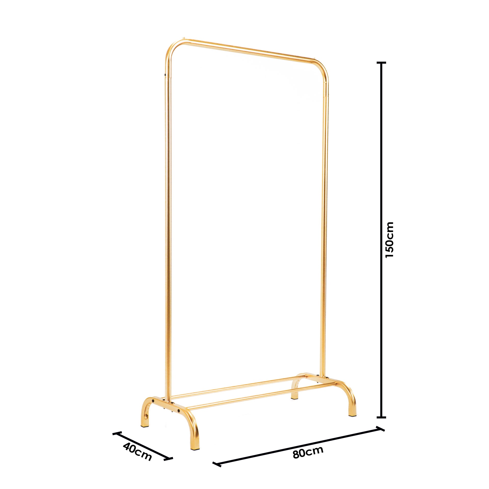 Gold Clothing Rack – Metal Garment Display Rack – 80x40x150 cm