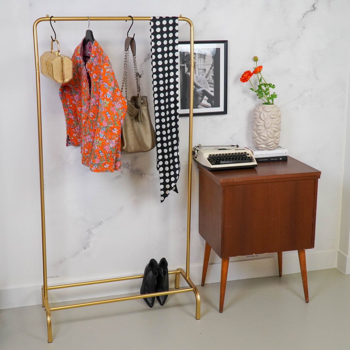 Clothrack - Metal - Gold - 80x40x150cm