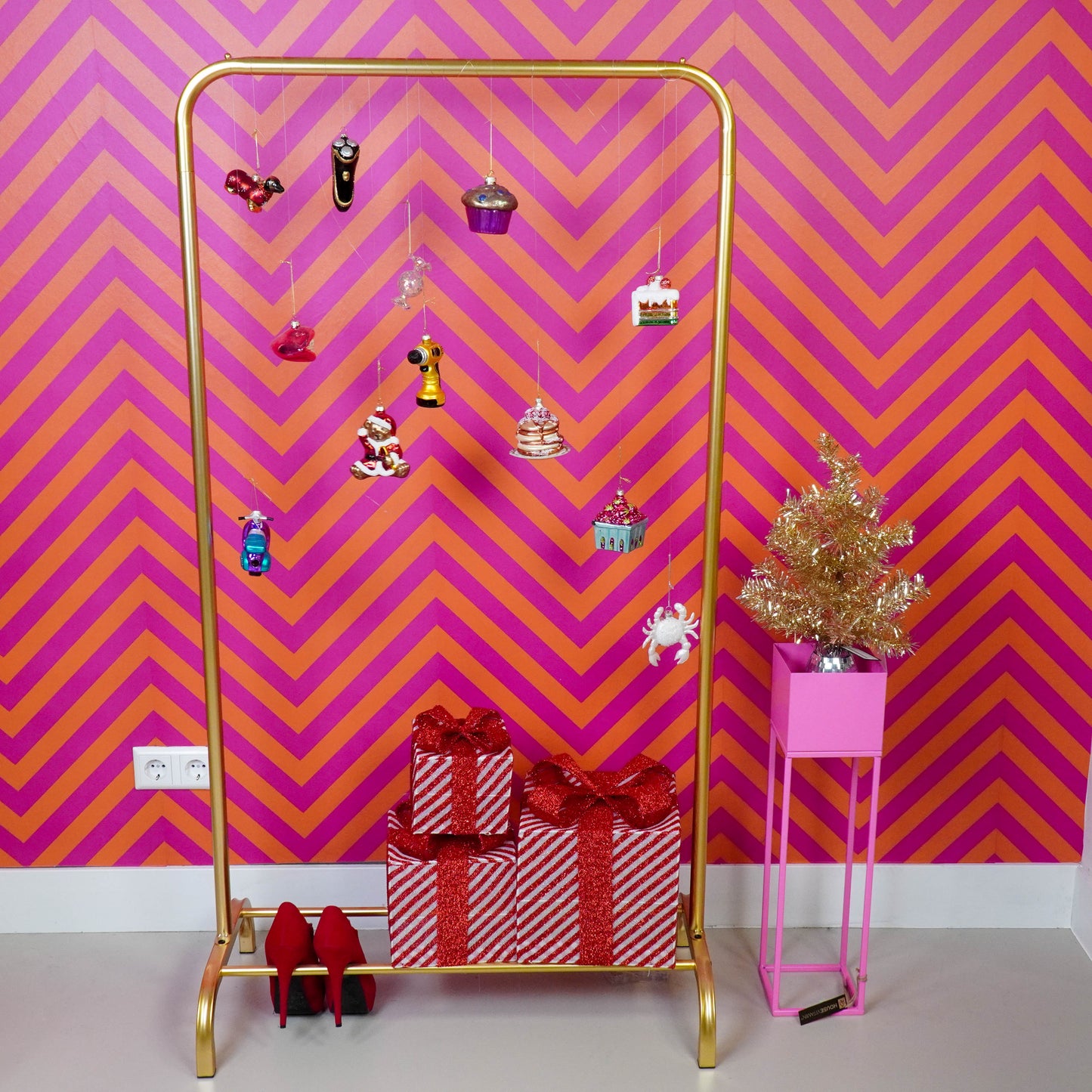 Clothrack - Metal - Gold - 80x40x150cm