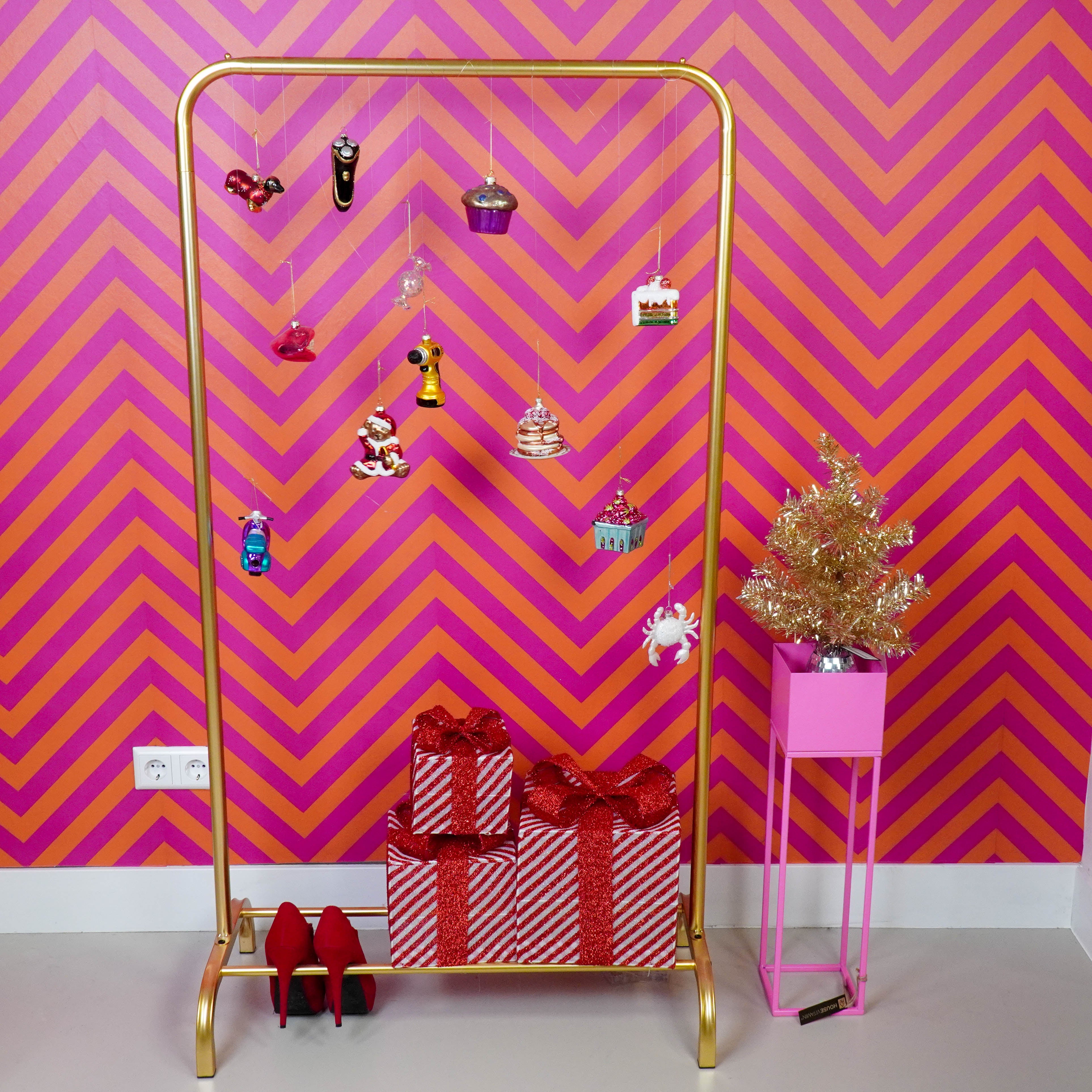 Clothrack - Metal - Gold - 80x40x150cm