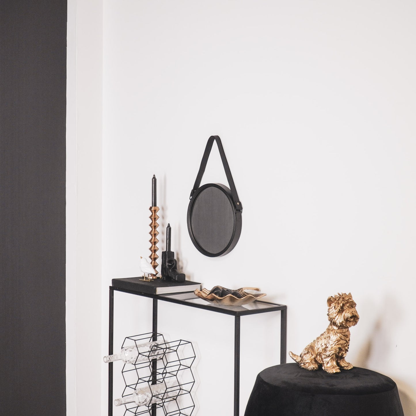 HV Round Metal Mirror-Black-Ø30cm