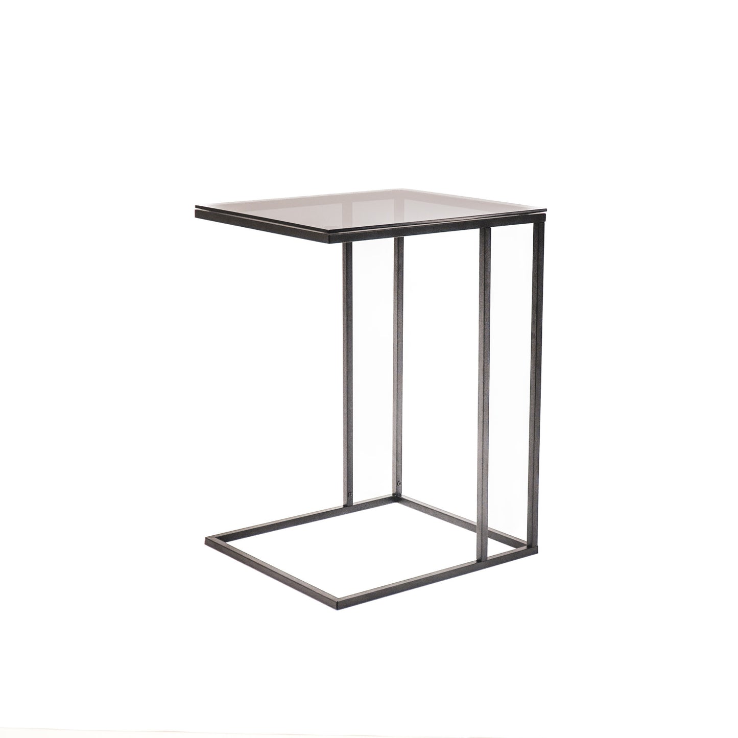 HV Sofa Sidetable Black Metal/Glass - 40x35x51cm
