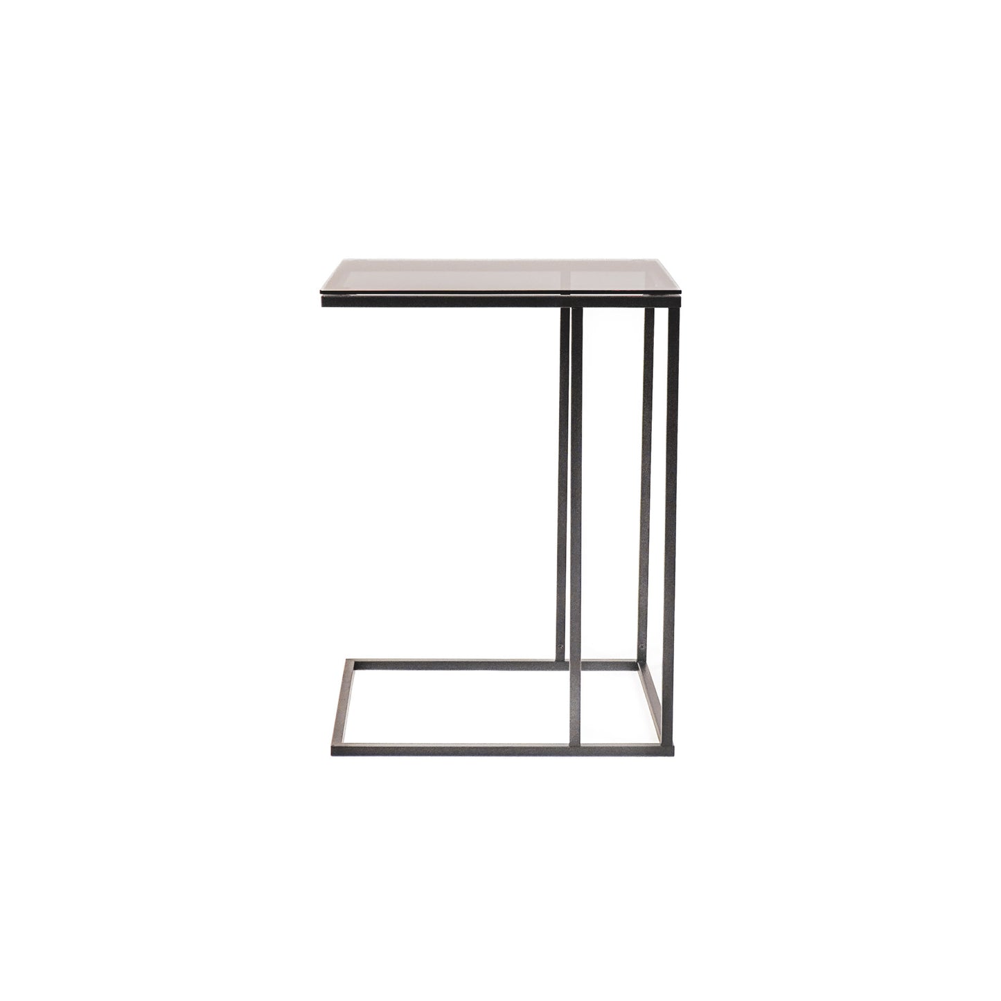 HV Sofa Sidetable Black Metal/Glass - 40x35x51cm