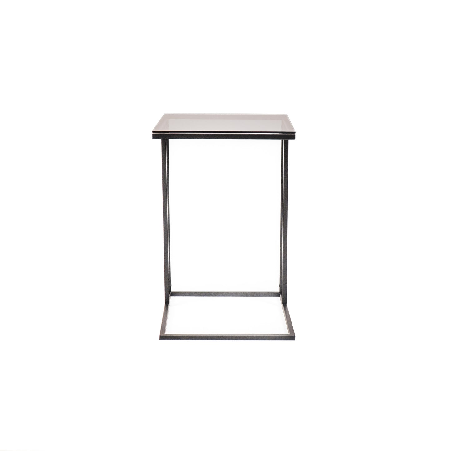 HV Sofa Sidetable Black Metal/Glass - 40x35x51cm