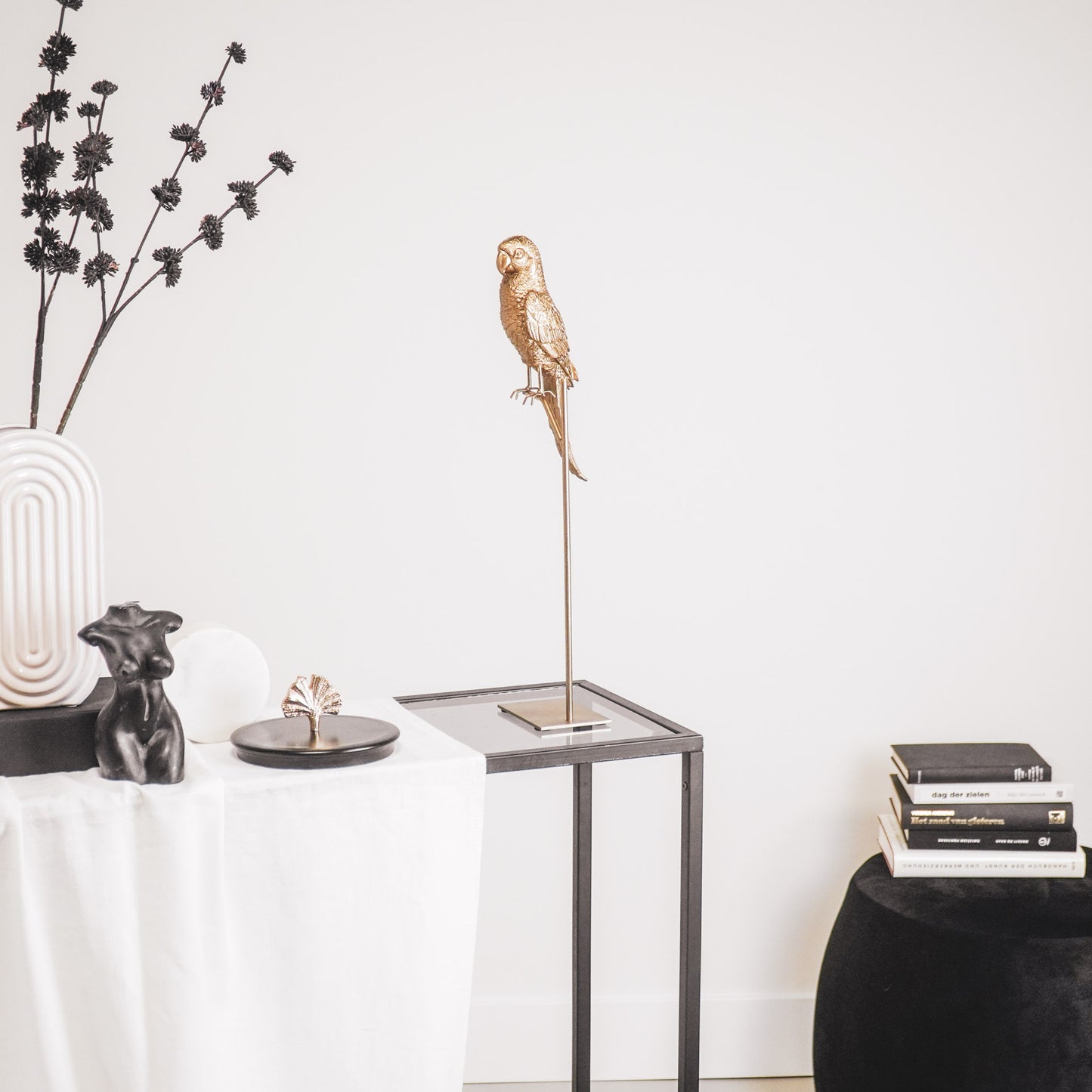 HV Parrot on a Stick- Gold 8.5x11x44 cm