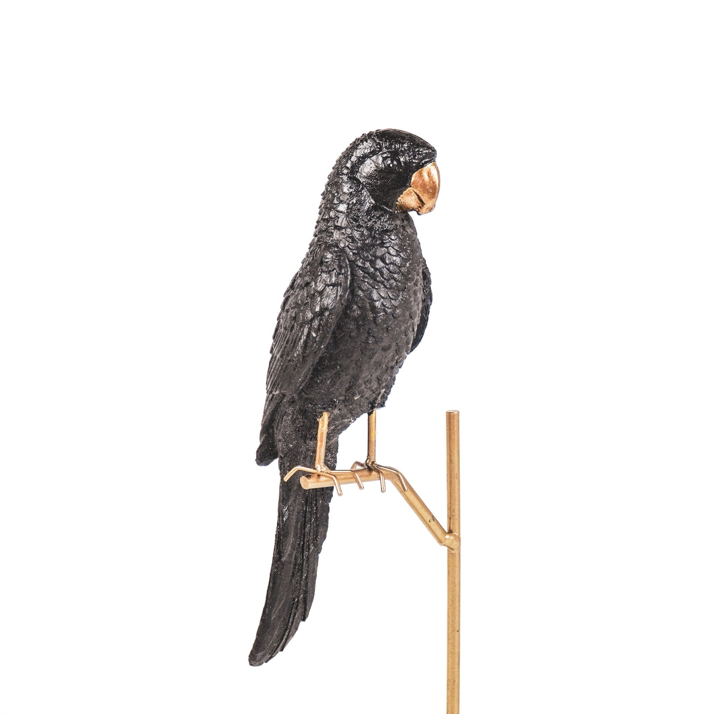 HV Parrot on a Stick- Gold/ Black - 8.5x11x44 cm