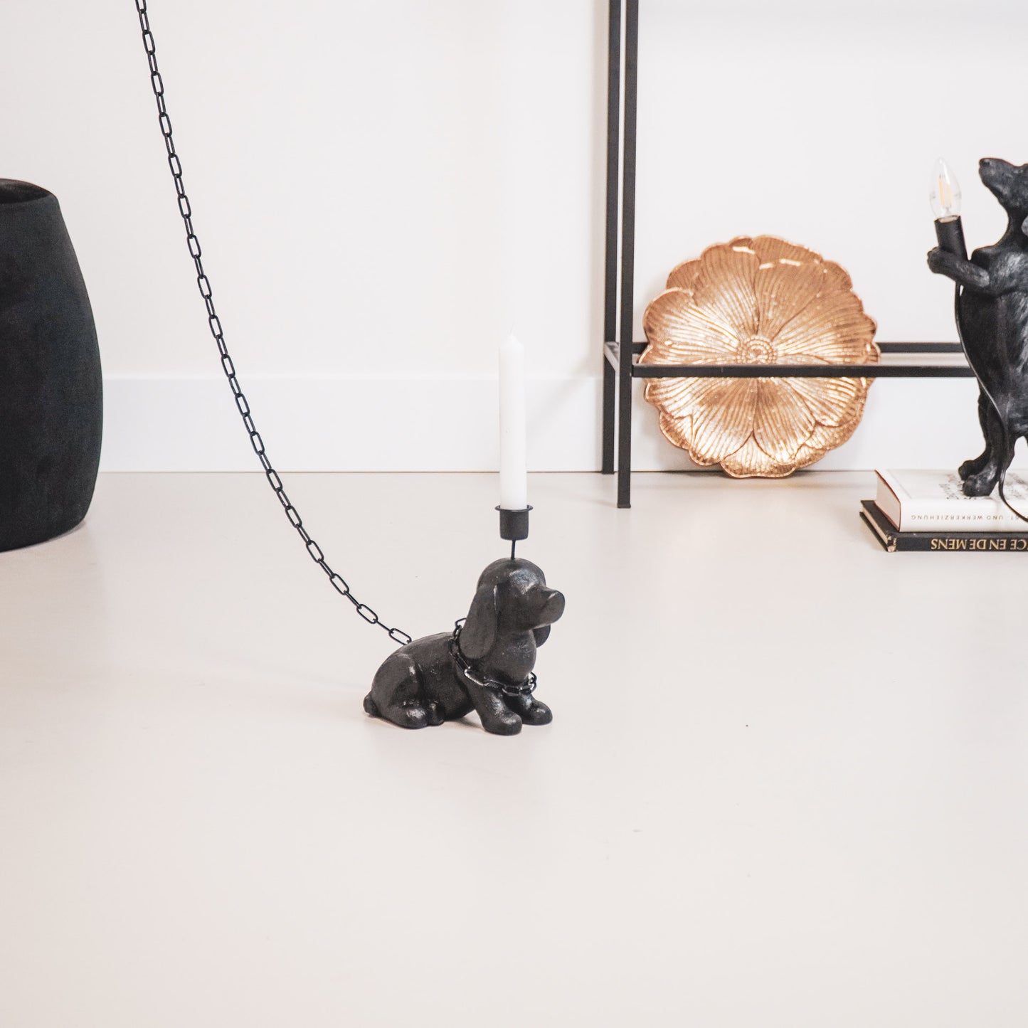 HV Candleholder - Dog Black- 18x10x19.5 cm