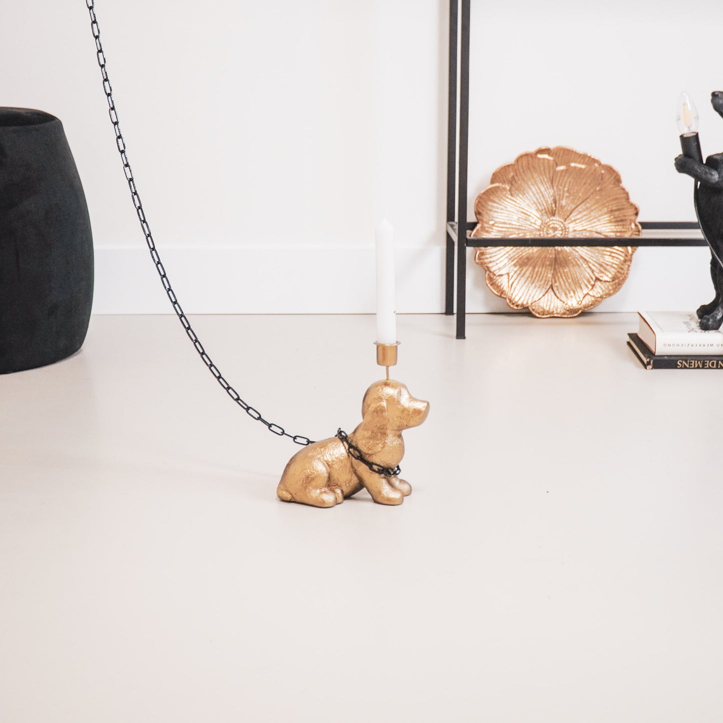 HV Candleholder - Dog Gold-18x10x19.5 cm