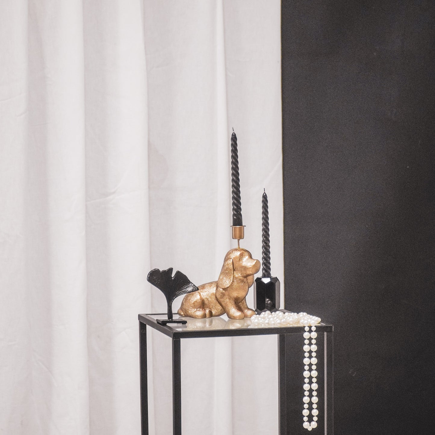 HV Candleholder - Dog Gold-18x10x19.5 cm