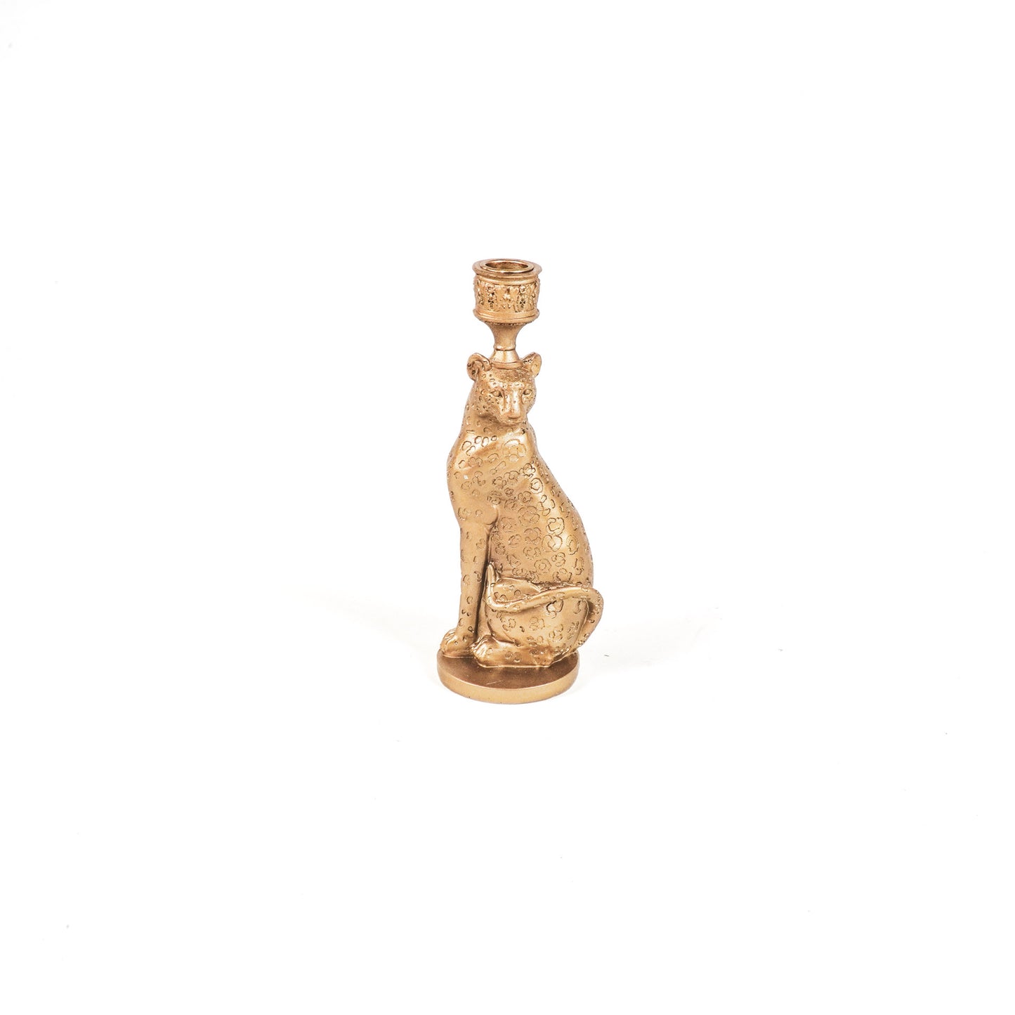 HV Leopard Candleholder - Gold- 10x10x26 cm