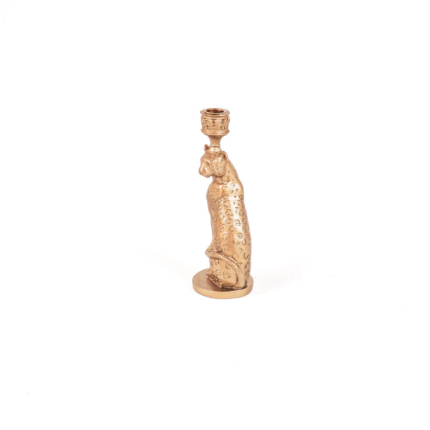 HV Leopard Candleholder - Gold- 10x10x26 cm