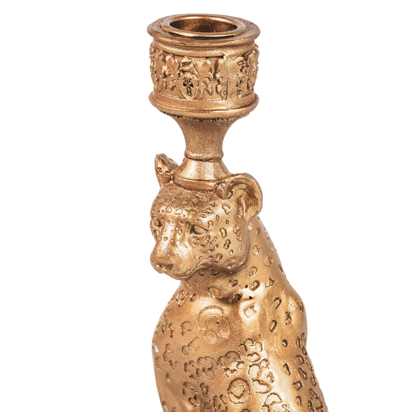 HV Leopard Candleholder - Gold- 10x10x26 cm