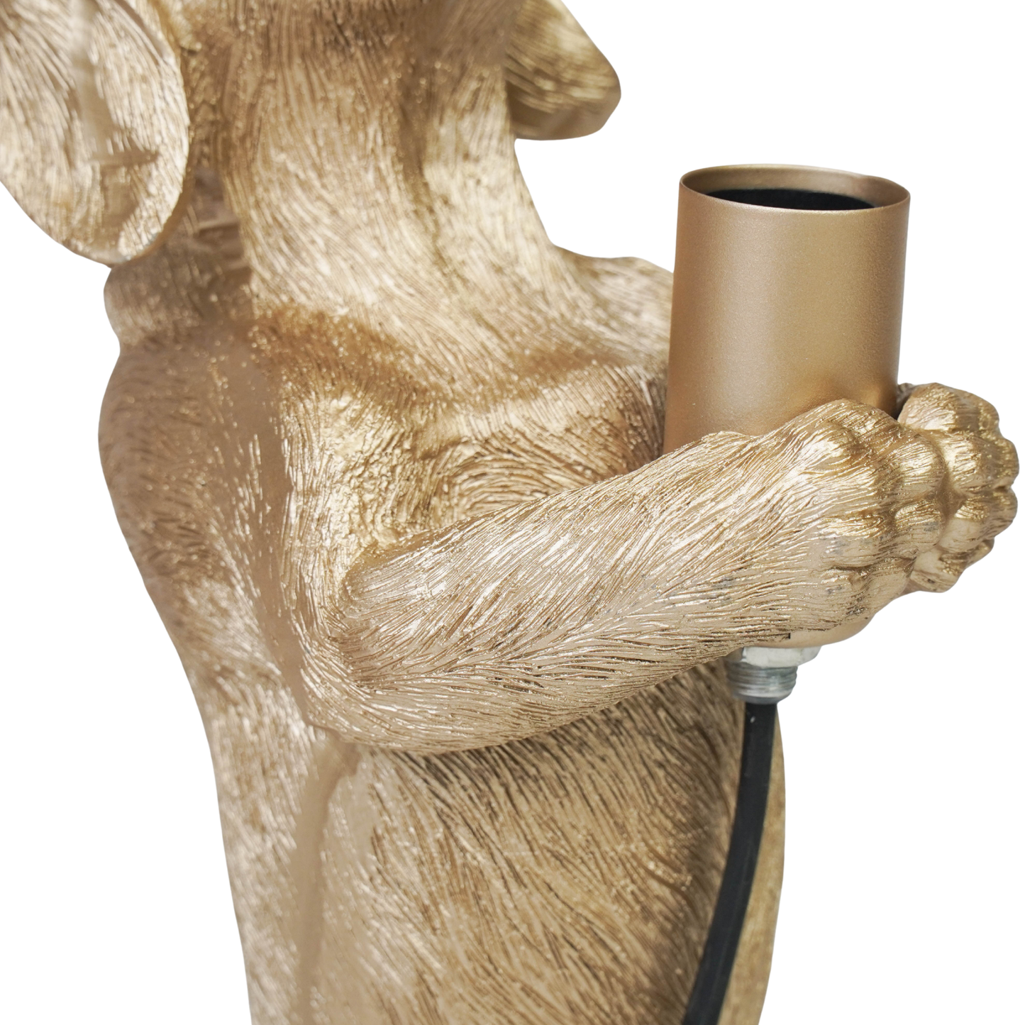 Table Lamp - Dachshund Lamp - Polyresin - Gold - E14 - 10x15x38cm