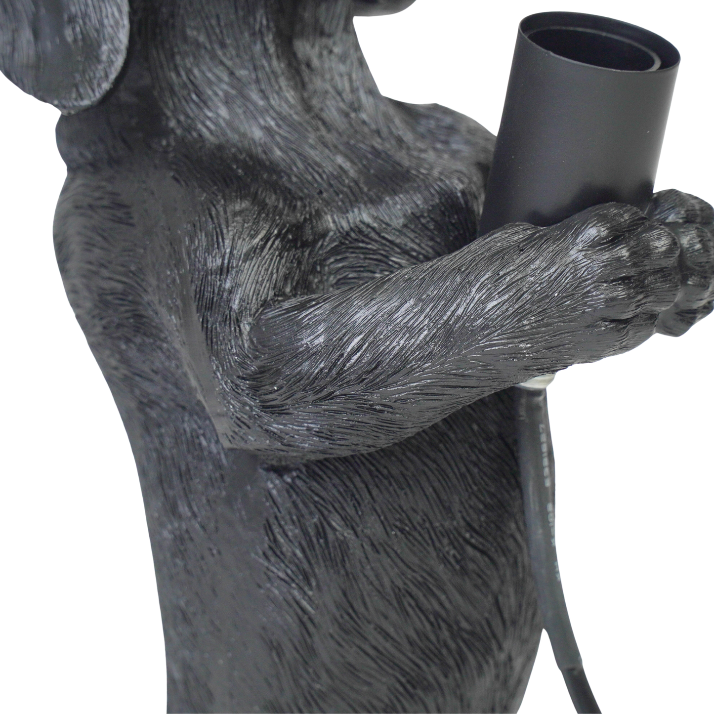 Table Lamp - Dachshund Lamp - Polyresin -Black - E14 - 10x15x38cm