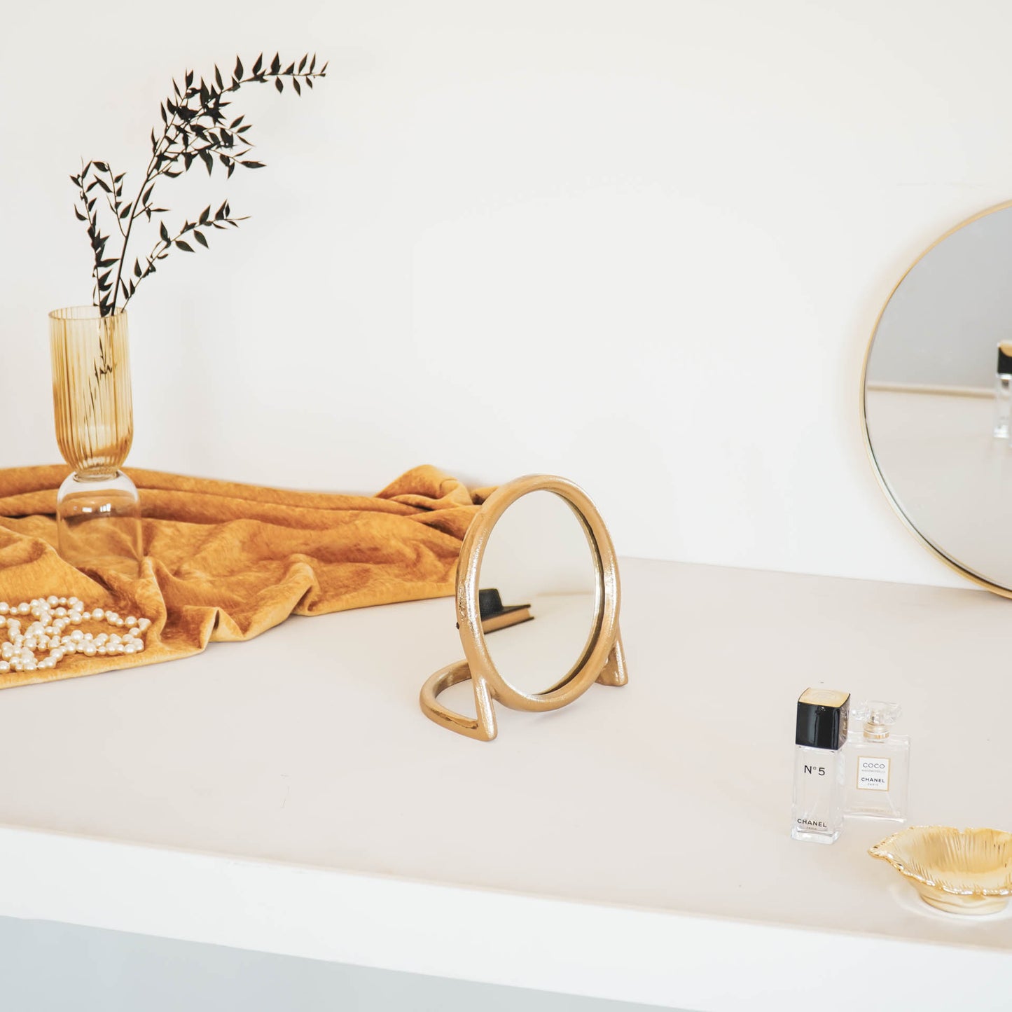 HV Make up mirror-Golden- 21x12x20cm