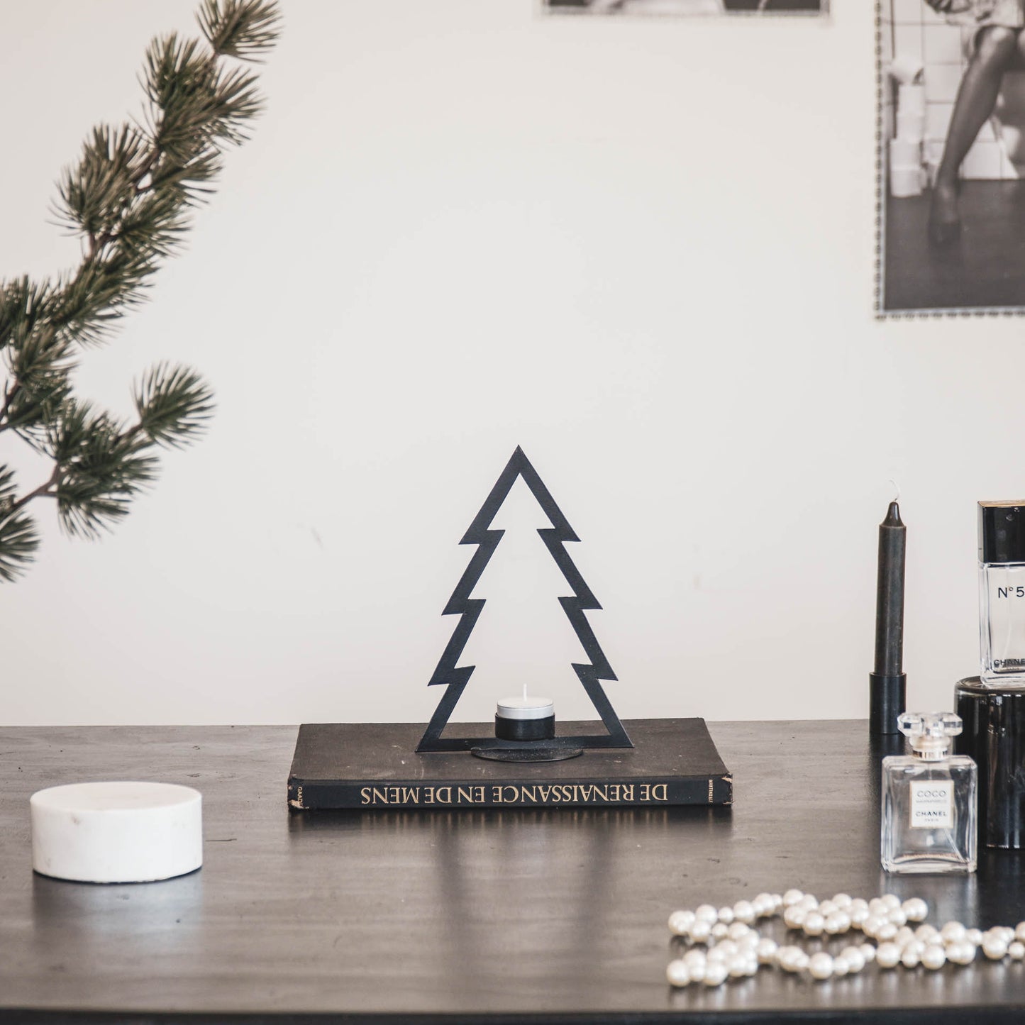 HV Xmas Tealightholder - Black - 15x7,5x21