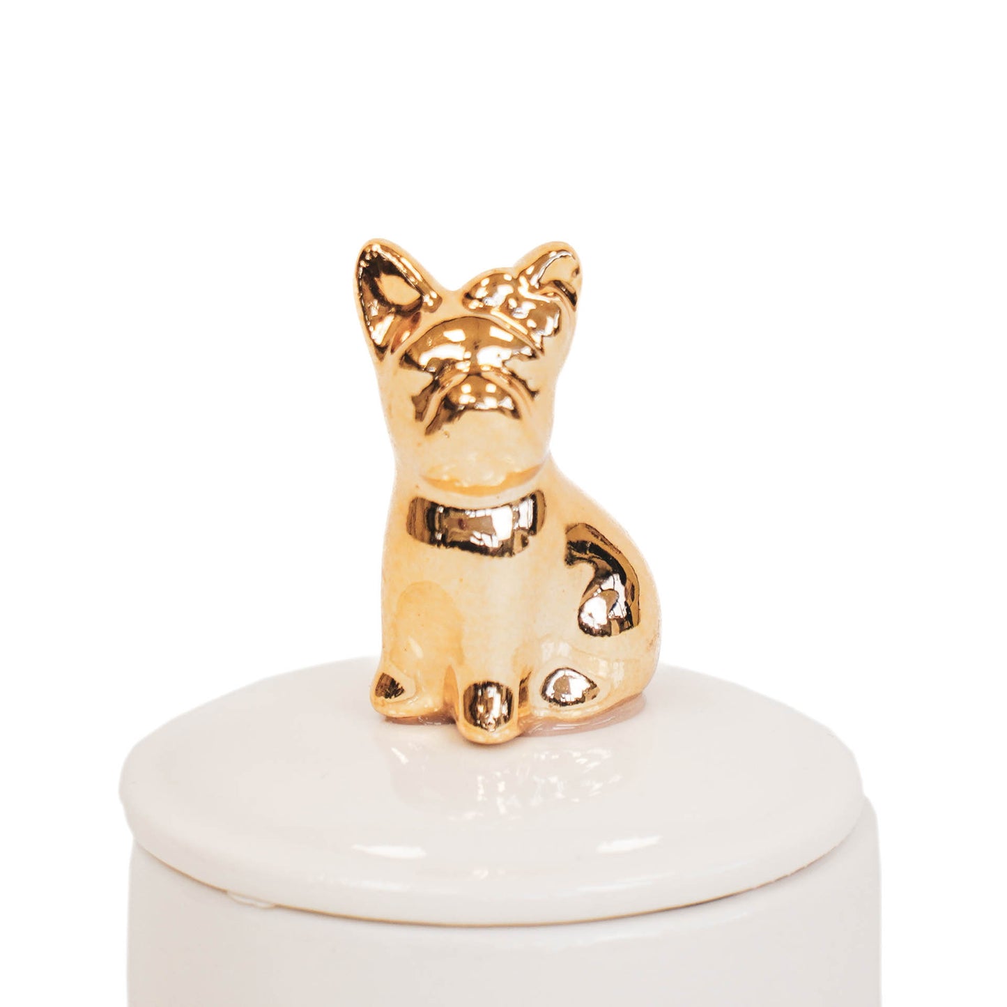 HV White Jar with Golden Dog-6x6x8
