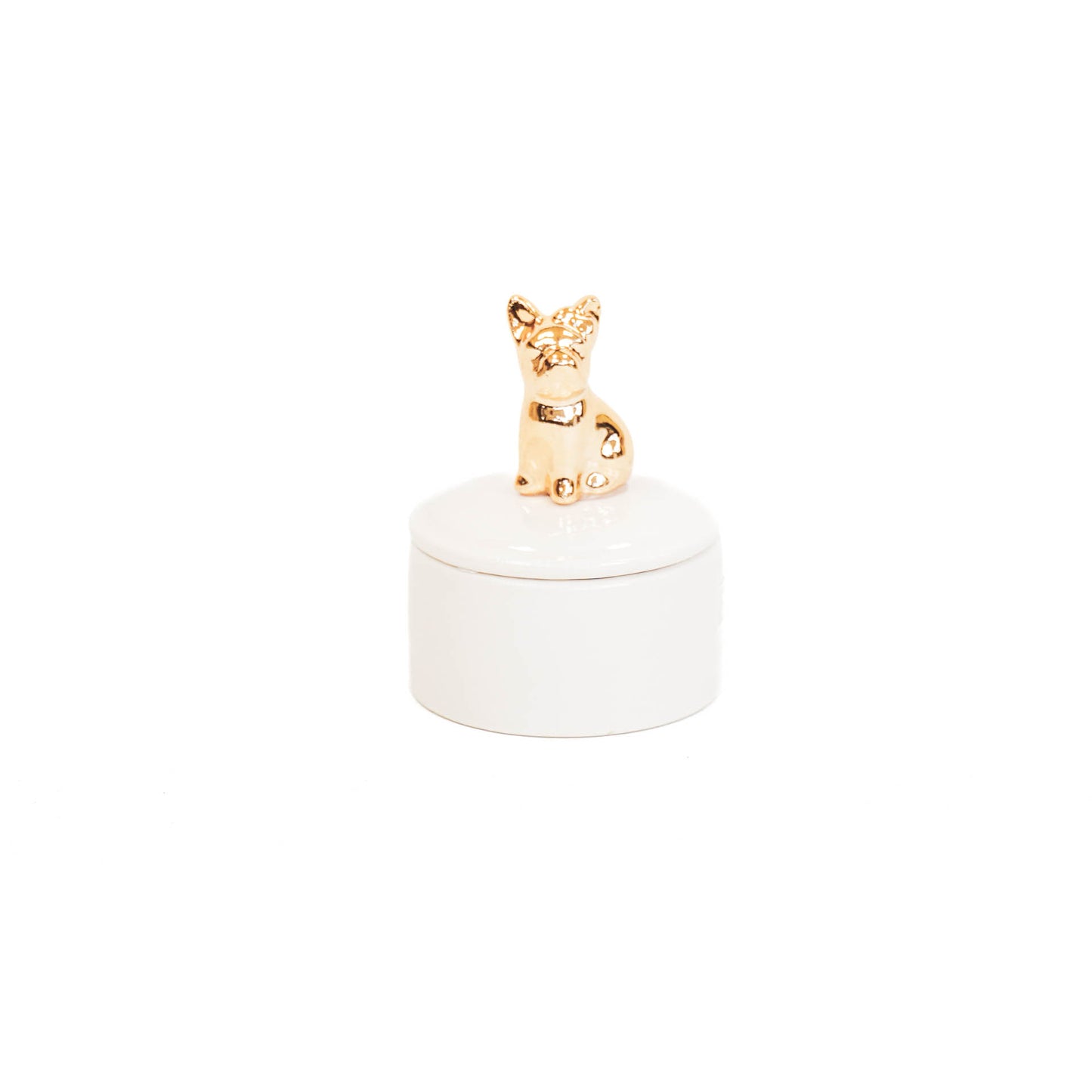 HV White Jar with Golden Dog-6x6x8