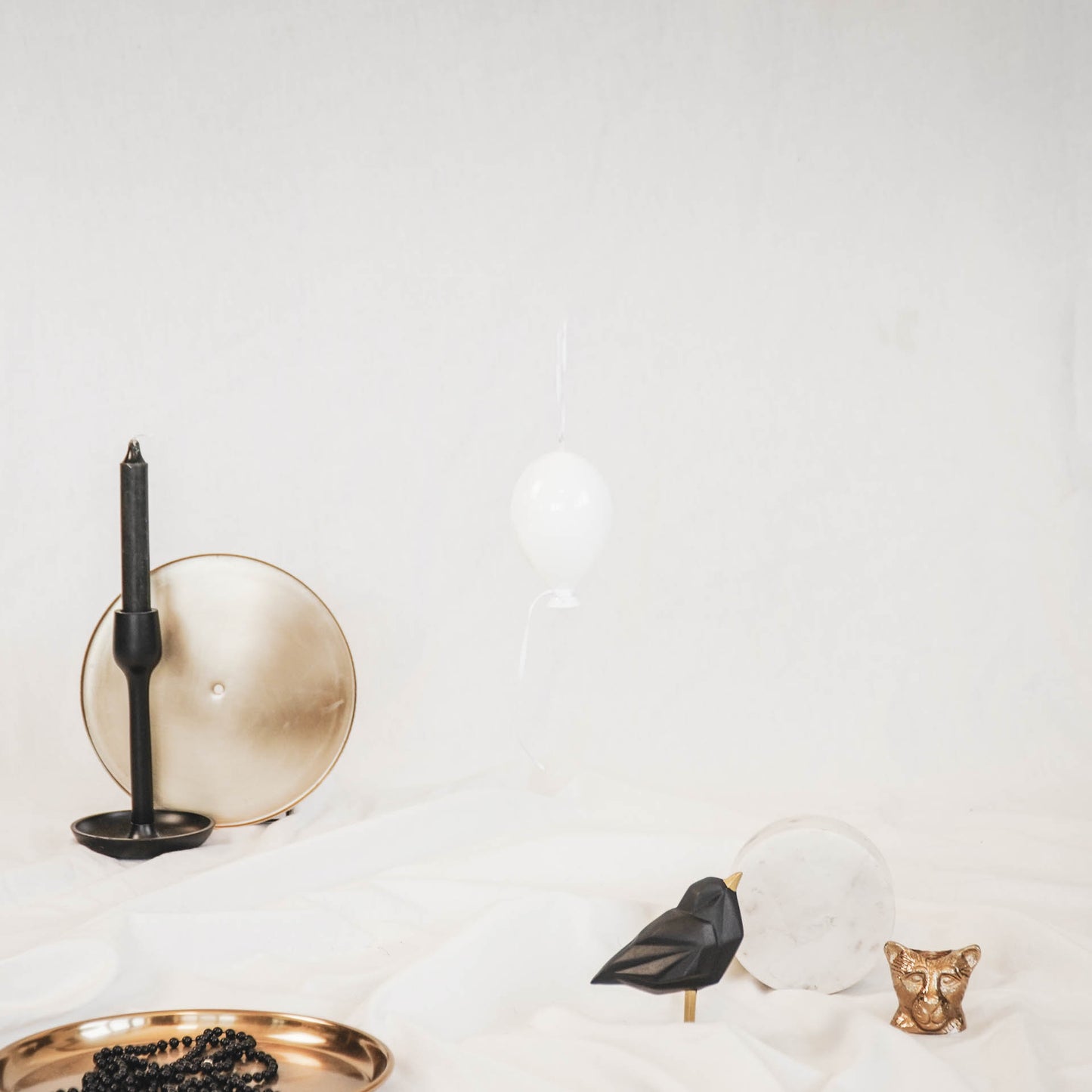 Ornament - Balloonhanger - Glass - White - 6,5x10,5cm