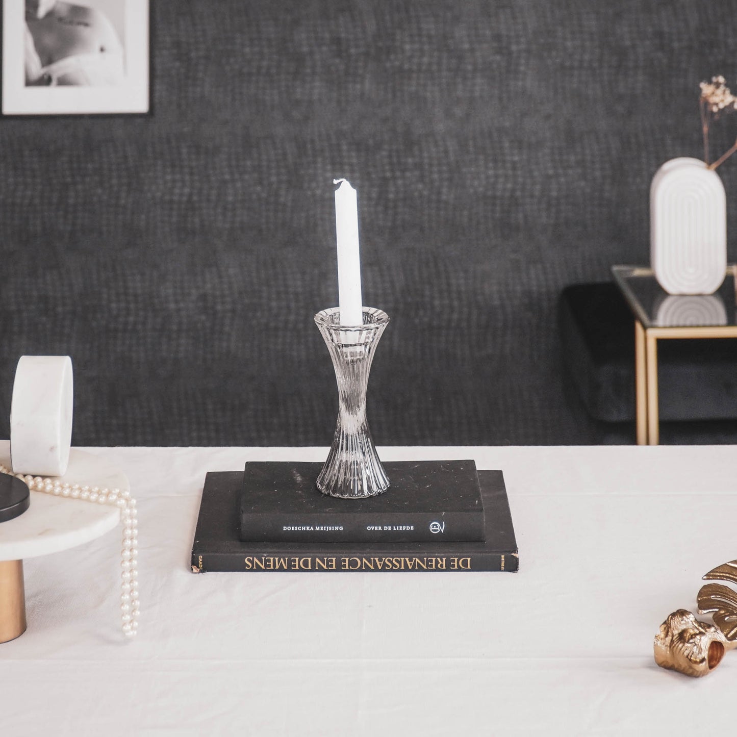 HV Glass Candleholder - Smokey - 7x16cm