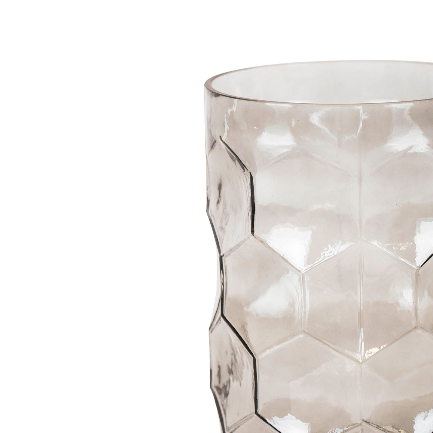 Vase - Pattern - Glass - Smokey - 15x24,5cm