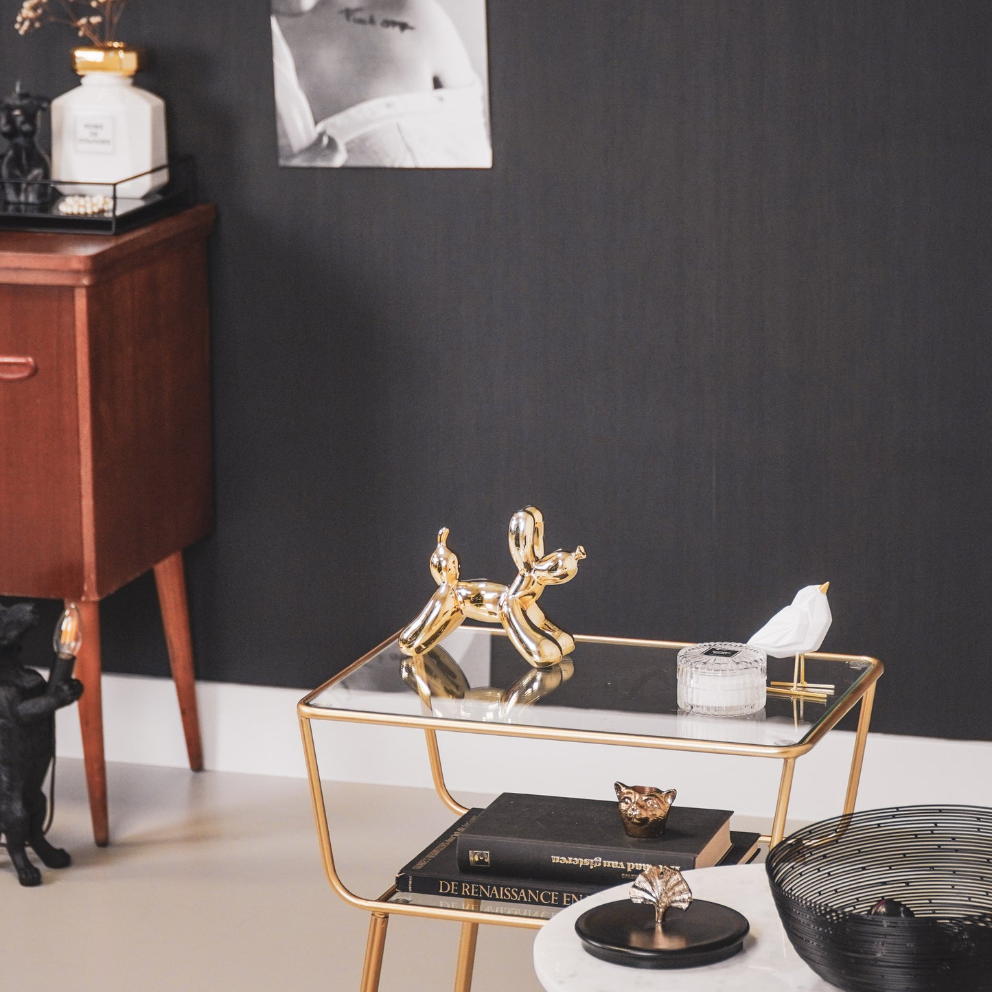 Ornament - Balloon Dog - Ceramic - Gold - 18x7x14,5cm