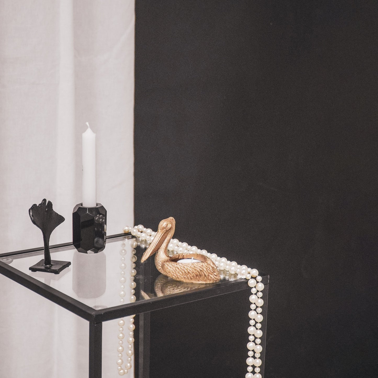 HV Pelican Tealight Holder- Gold-12.5x6.5x27.5 cm