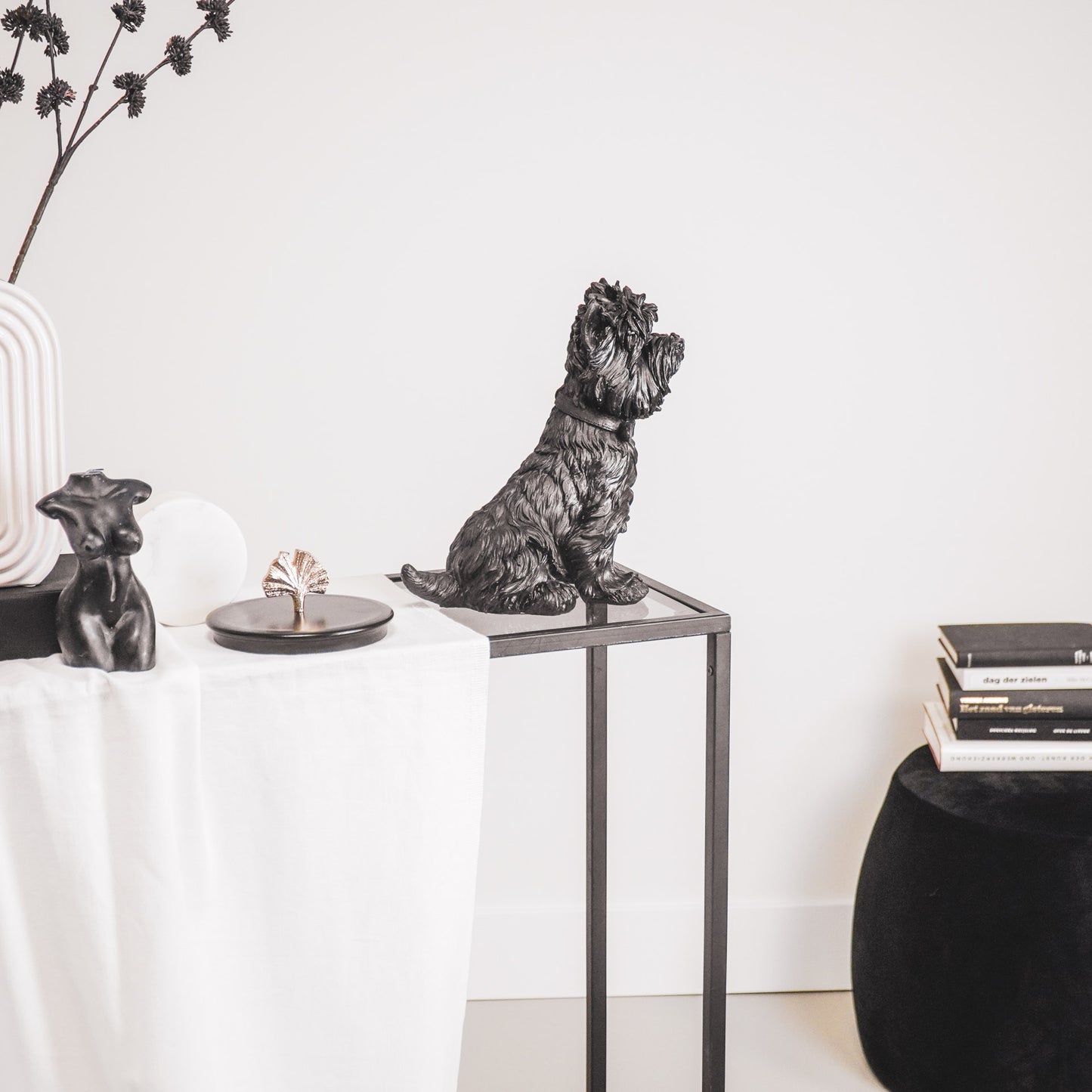 HV Terrier Dog- Black- 22.5x16.5x27.5 cm