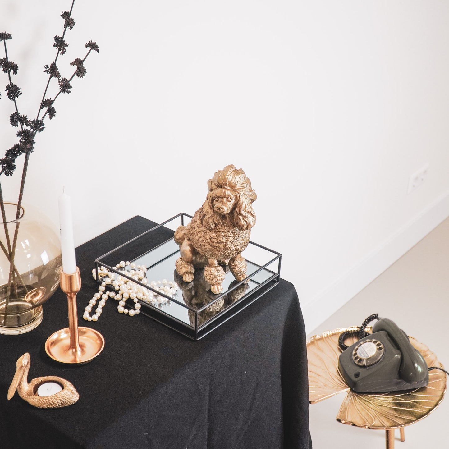 HV Poodle Dog- Gold- 21.5x13x26.5 cm