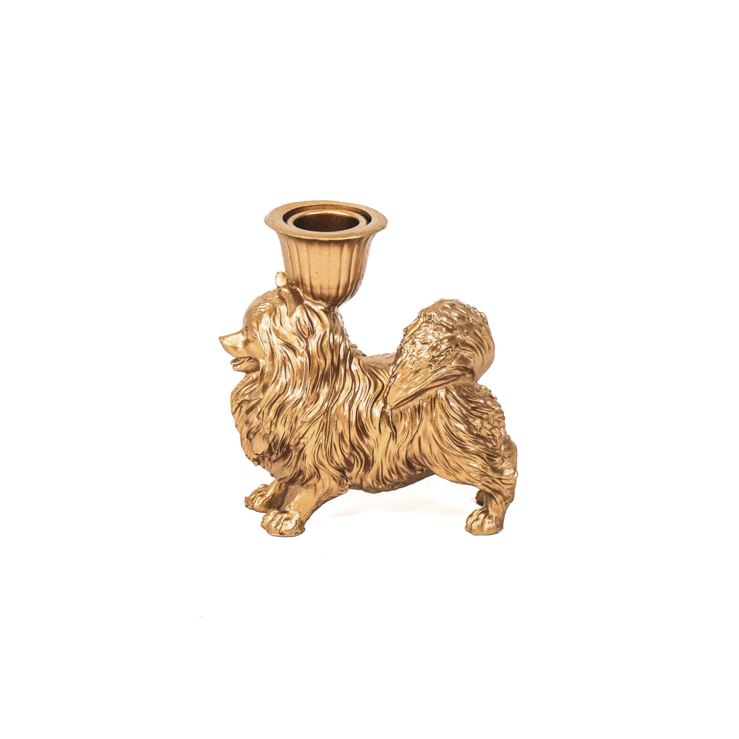 HV Pomeranian Candle Holder- Gold 11.7x5.5x12cm