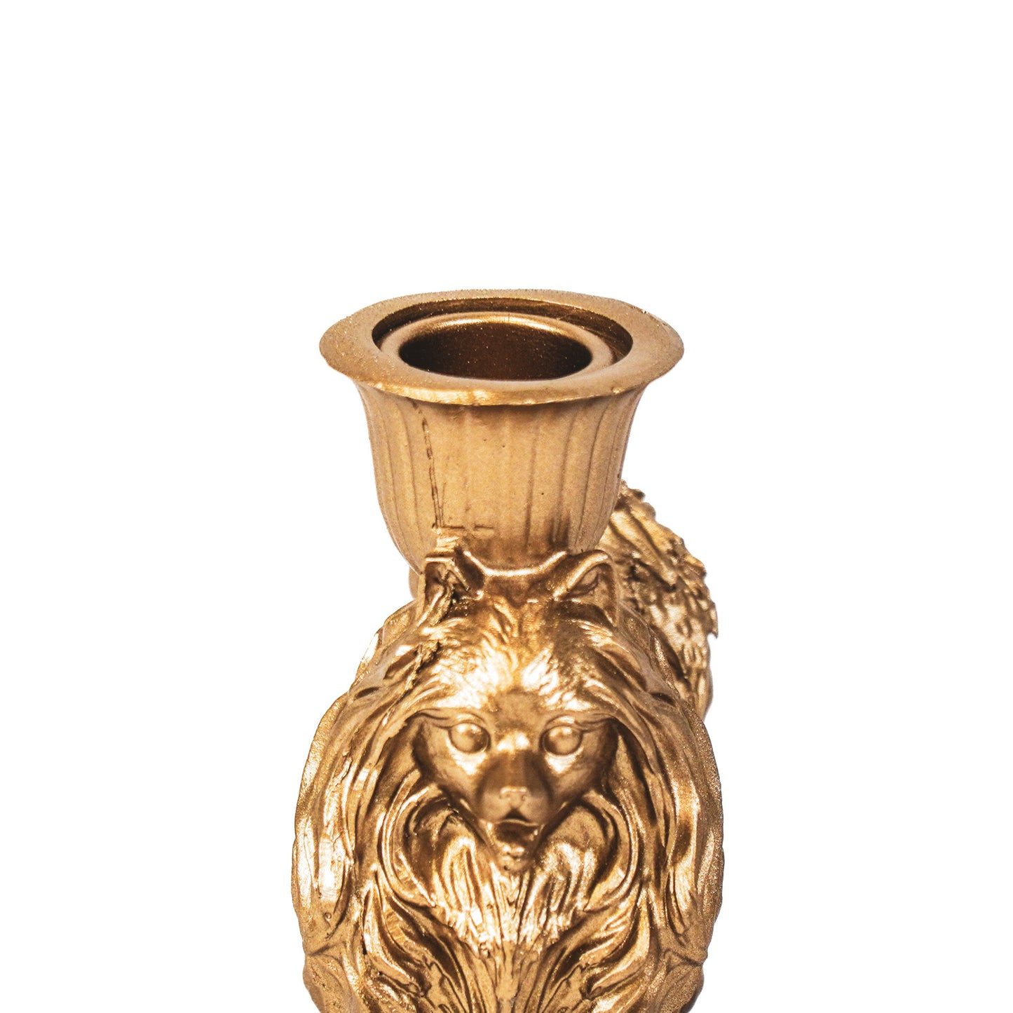 HV Pomeranian Candle Holder- Gold 11.7x5.5x12cm