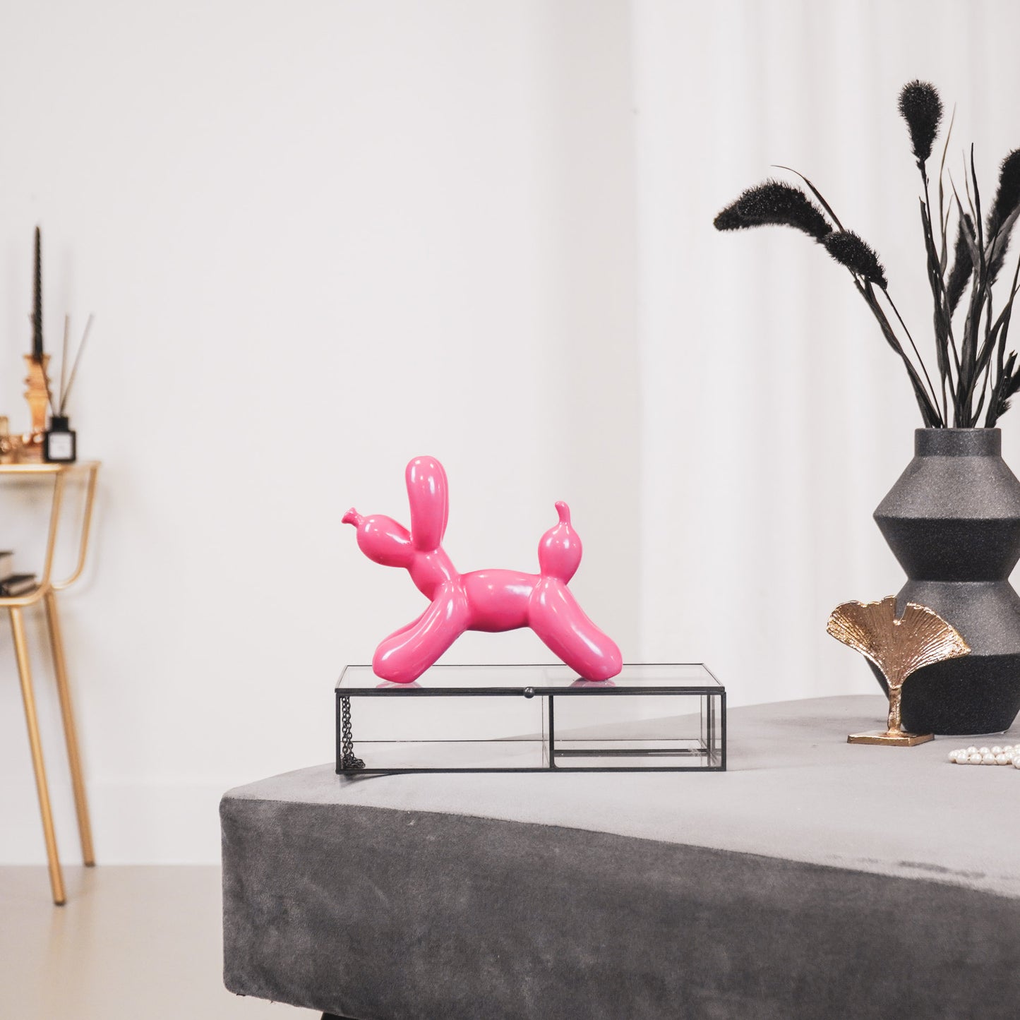 Ornament - Balloon Dog - Ceramic - Pink - 8x7x14,5cm