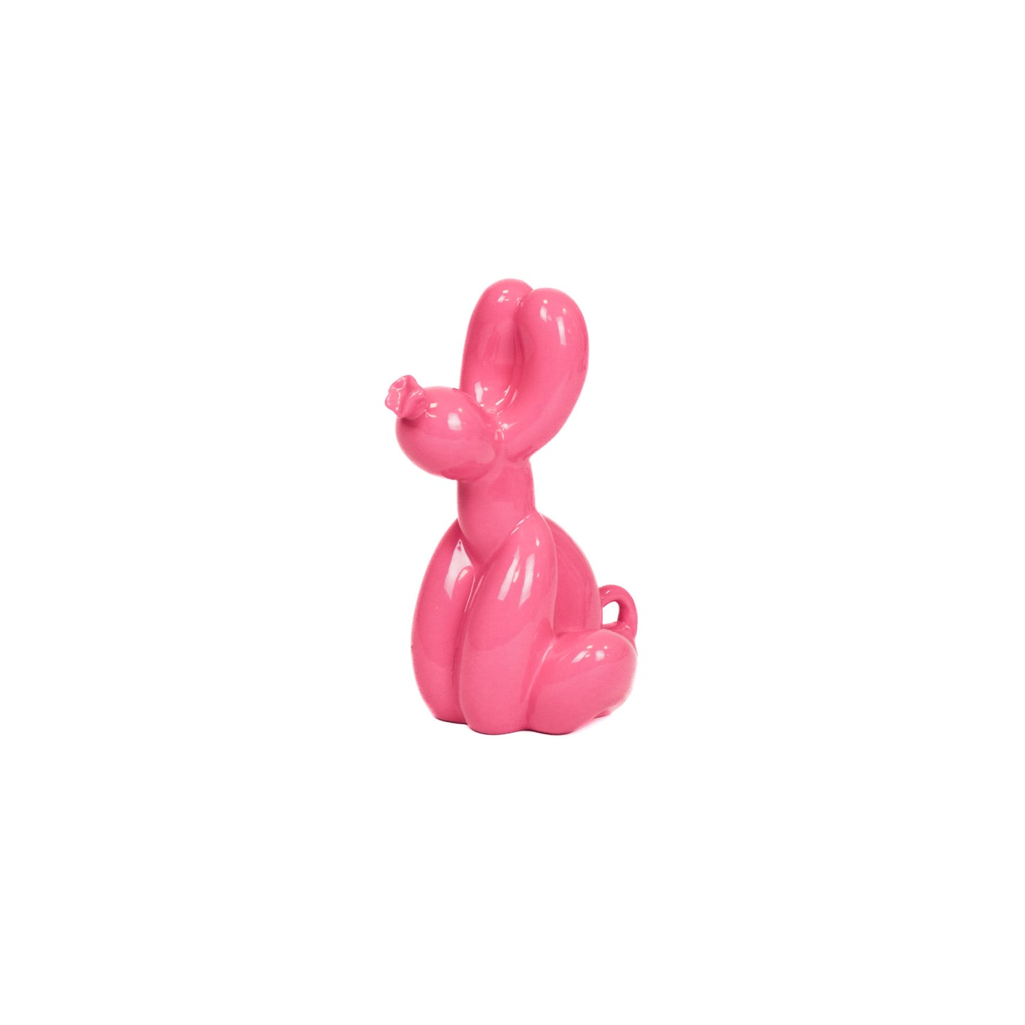 Ornament - Pooping Balloon Dog - Ceramic - Pink - 24x9x14cm