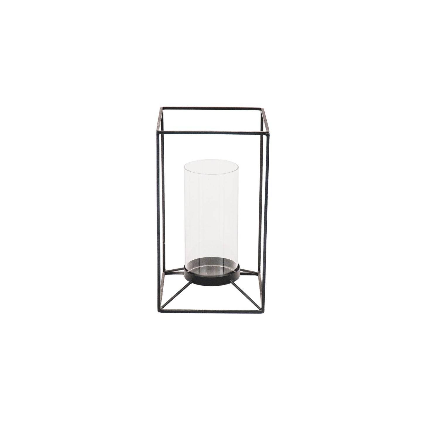 Latern - Metal/Glass - Black - 14,5x14,5x25cm