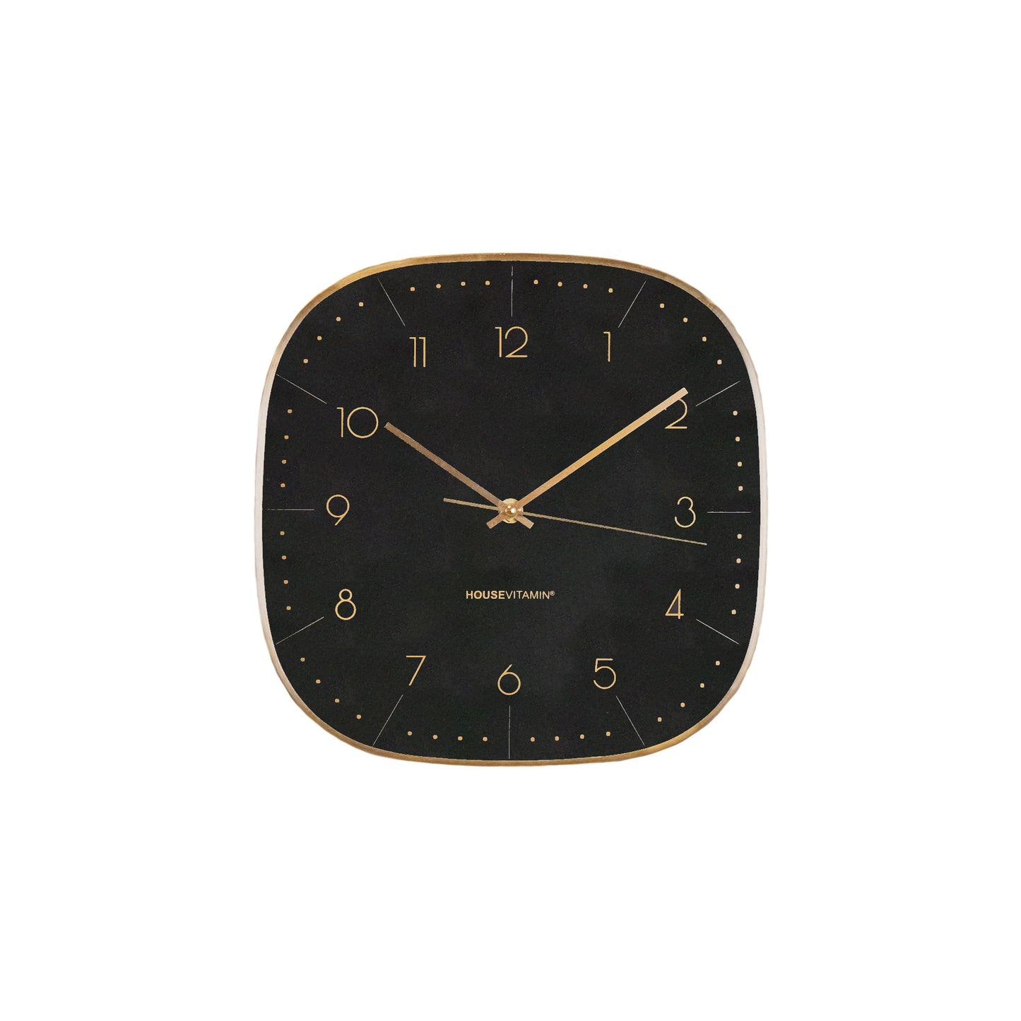 HV Clock Square Numbers- Black -29x4.3x29 cm