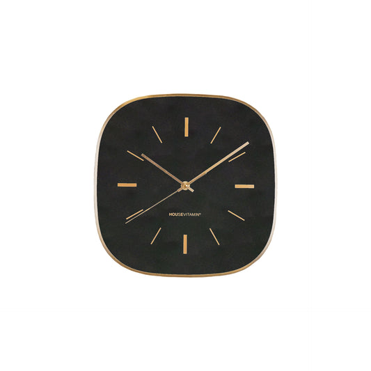 Housevitamin Clock Square Stripes- Black -29x4.3x30 cm