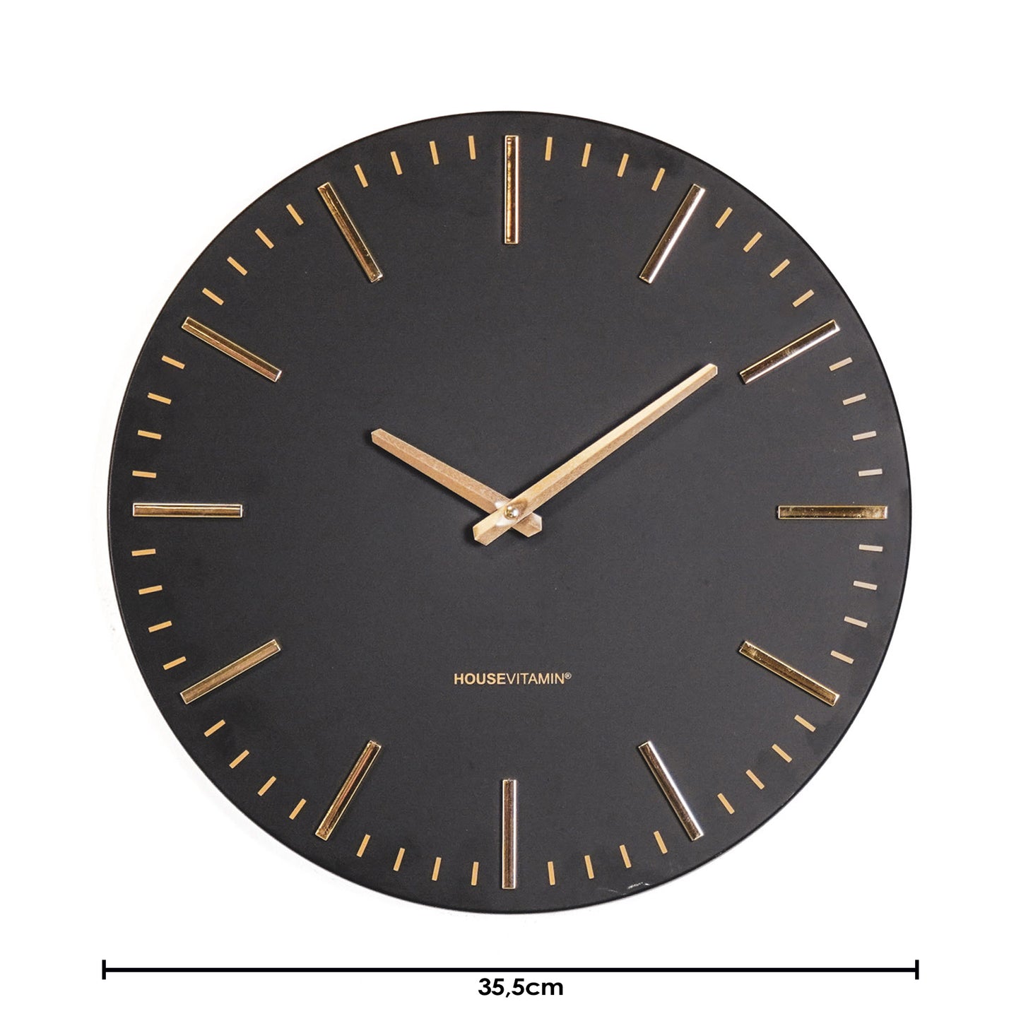 HV Clock Modern Stripe - Black/Gold -35,5x4x35,5cm