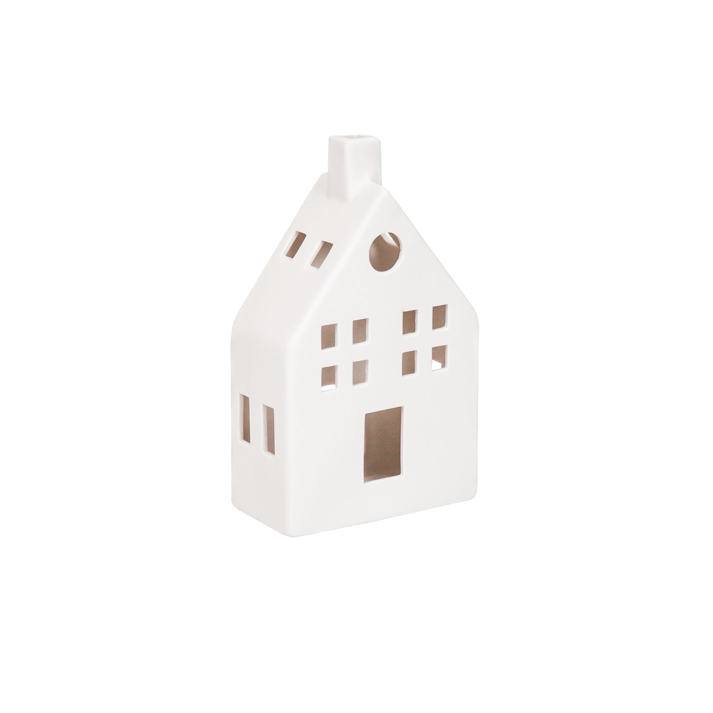 HV House Tealight Holder- White - 12x6x19,5cm