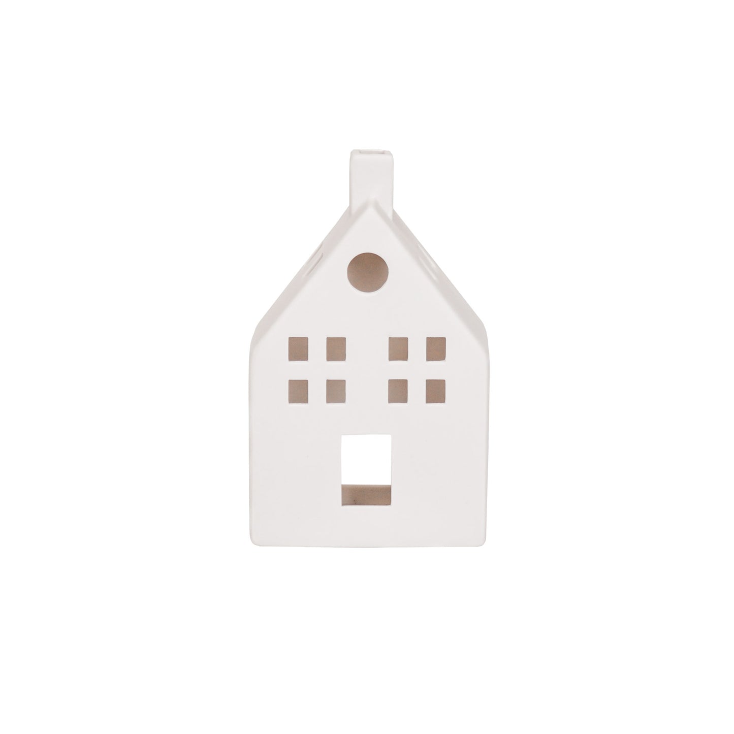 HV House Tealight Holder- White - 12x6x19,5cm