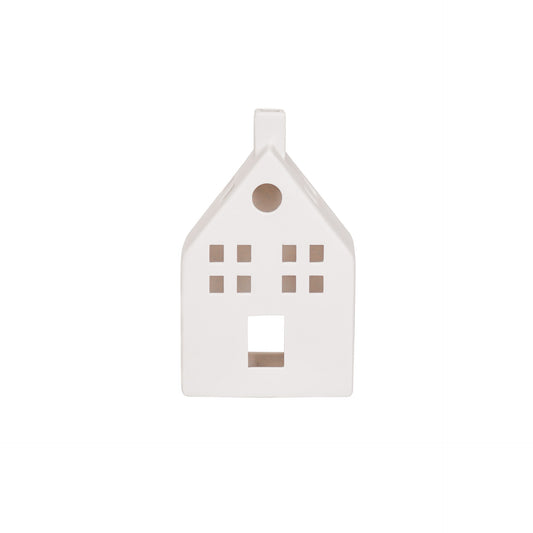 Housevitamin House Tealight Holder- White - 12x6x19,5cm