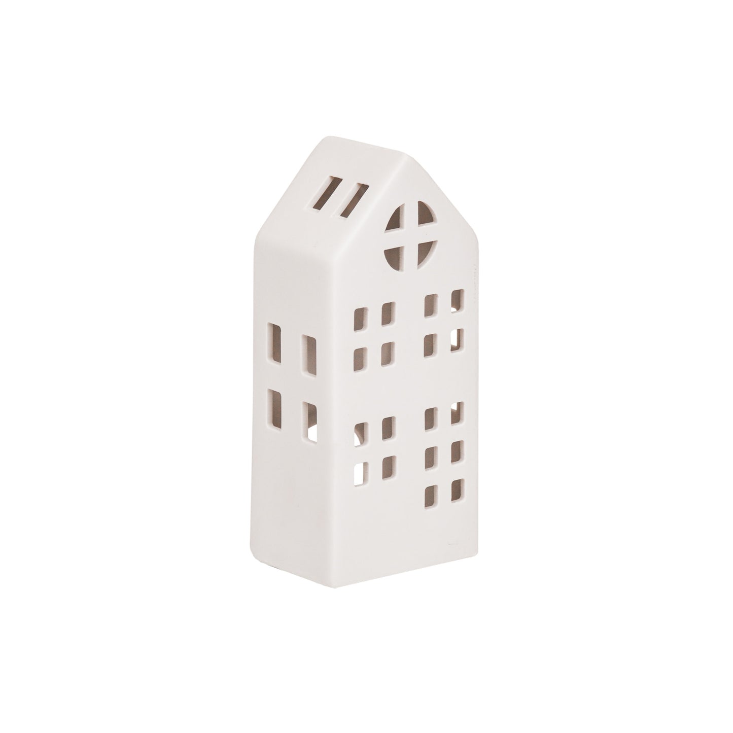 HV House Tealight Holder- White - 8,5x6,5x19,5cm